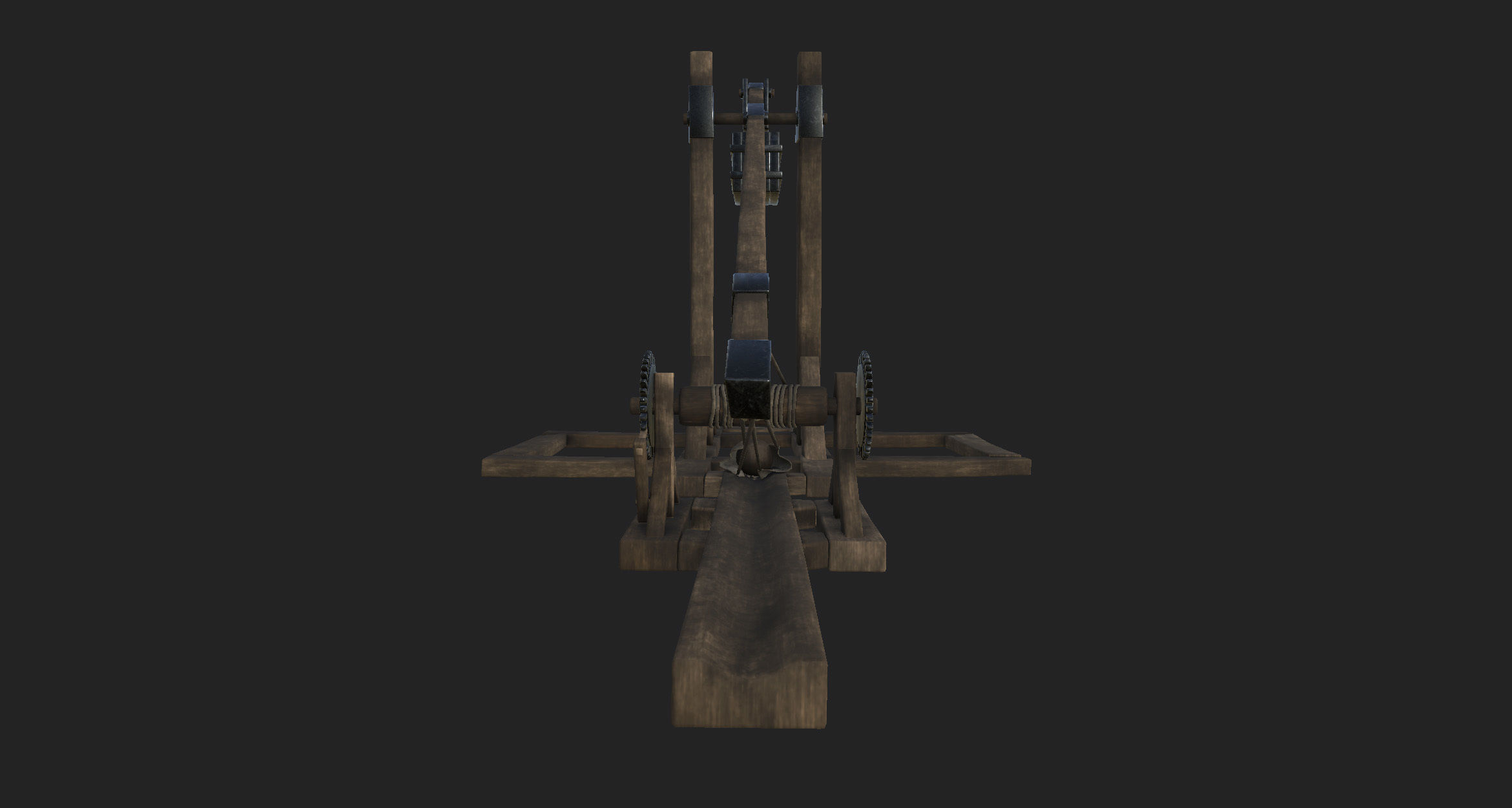 Catapul catapult Low-poly 3D model_1