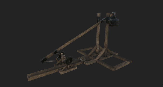 Catapul catapult Low-poly 3D model