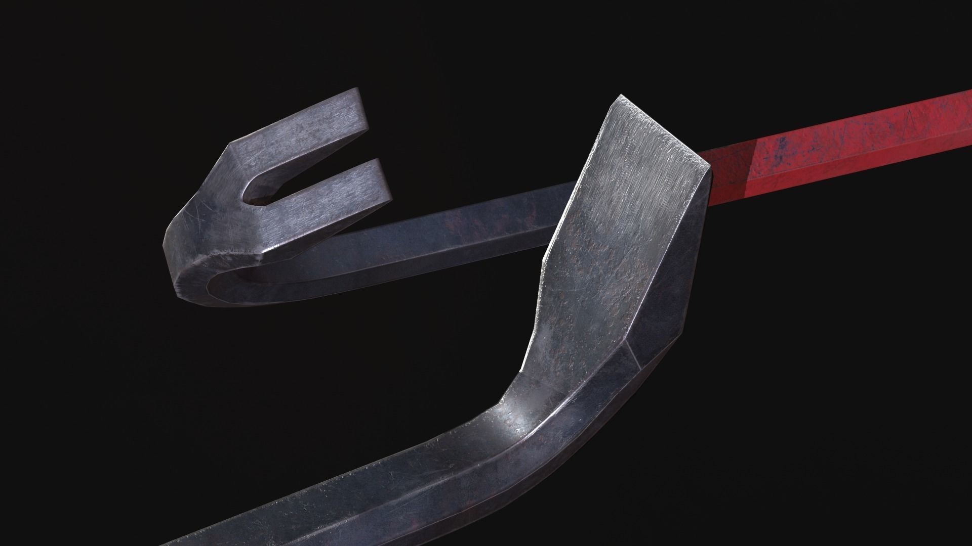 Crowbar Low-poly 3D model_3