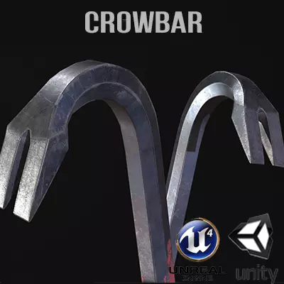 Crowbar Low-poly 3D model_0