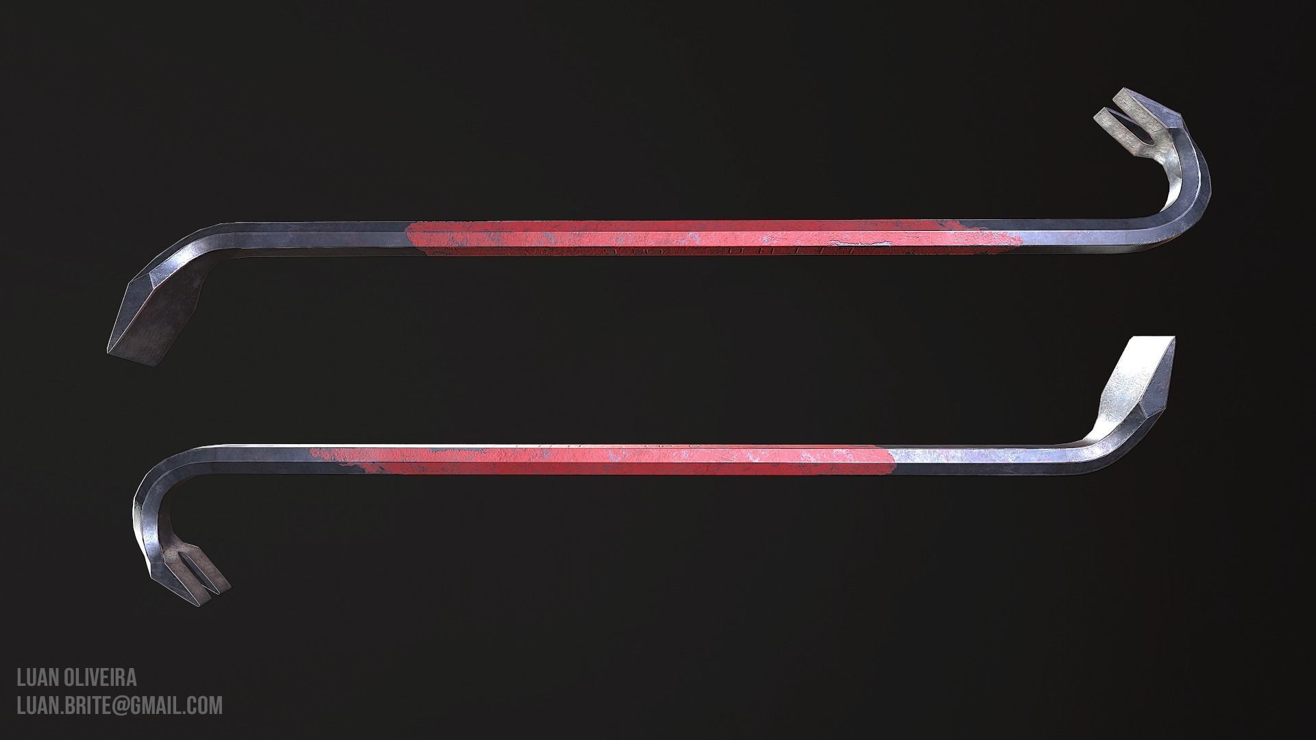 Crowbar Low-poly 3D model_5