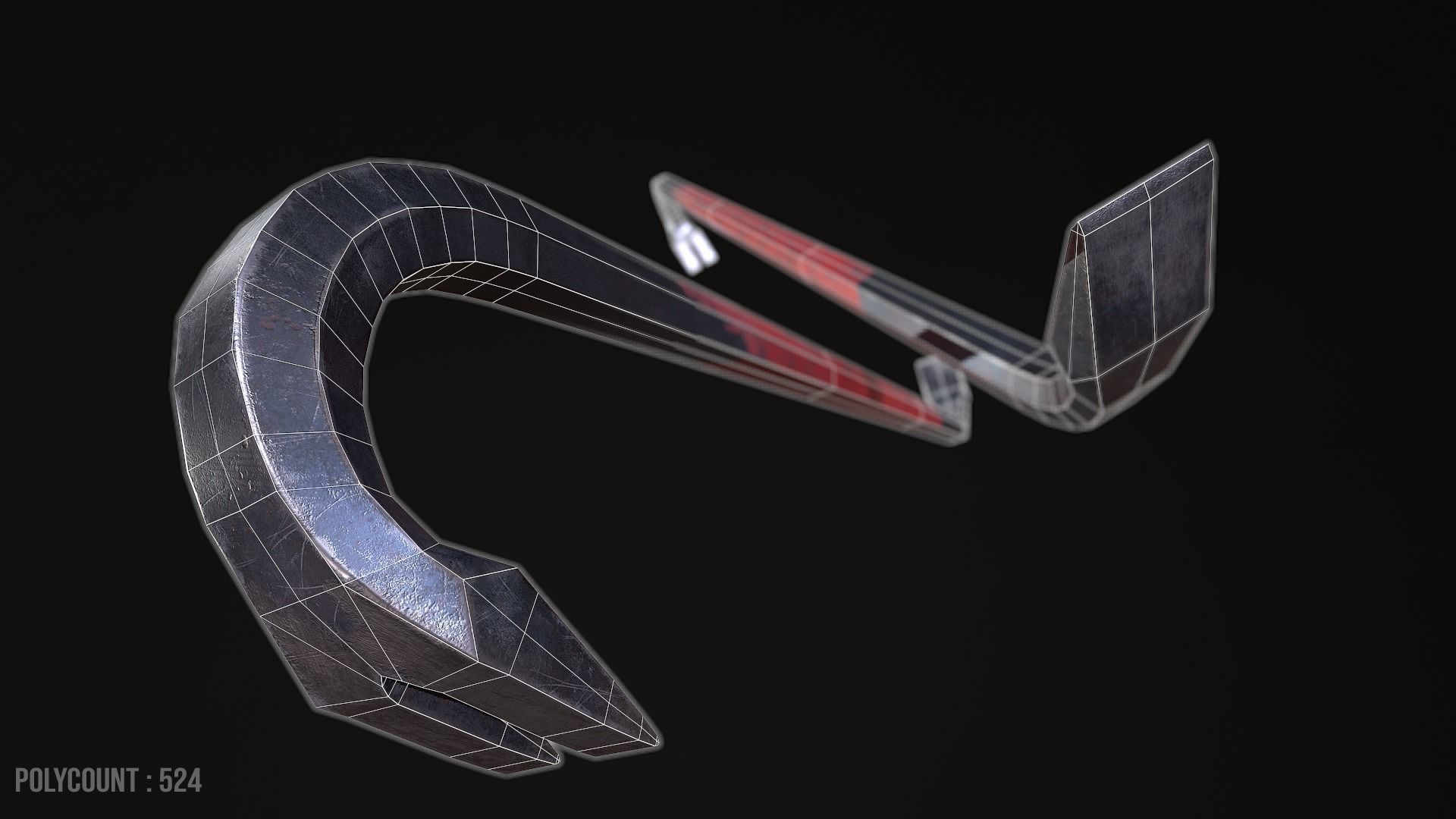 Crowbar Low-poly 3D model_4