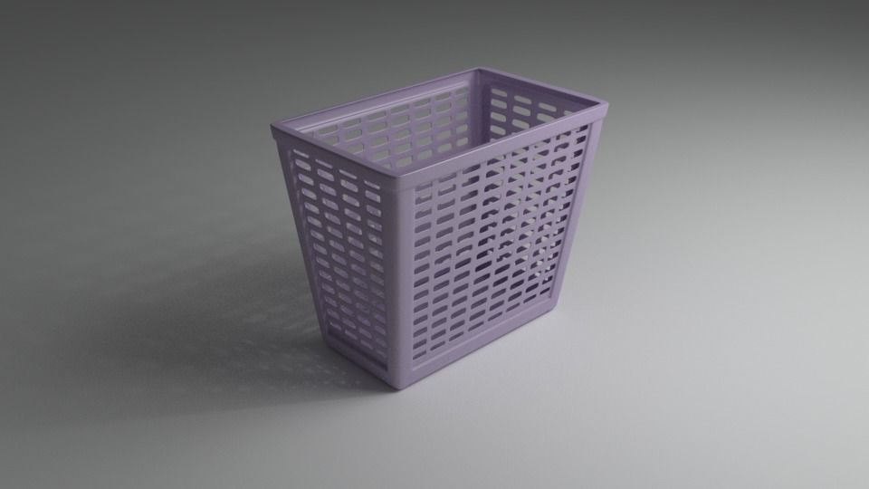 Laundry Basket With Cover 3D model_7