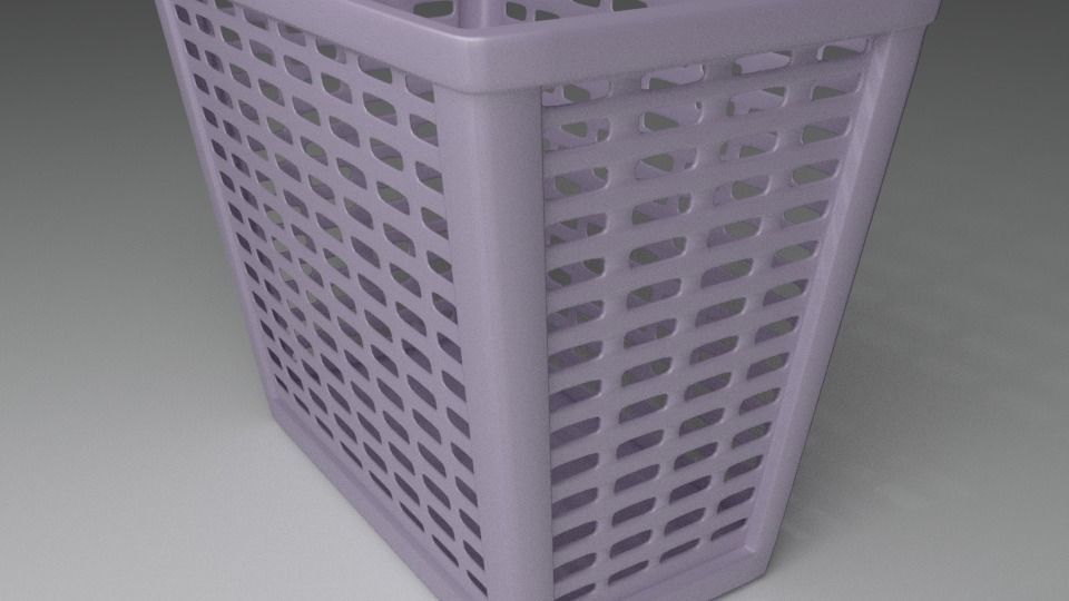 Laundry Basket With Cover 3D model_5