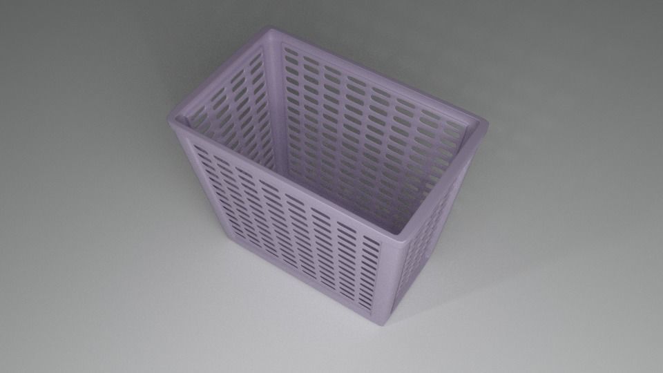 Laundry Basket With Cover 3D model_6