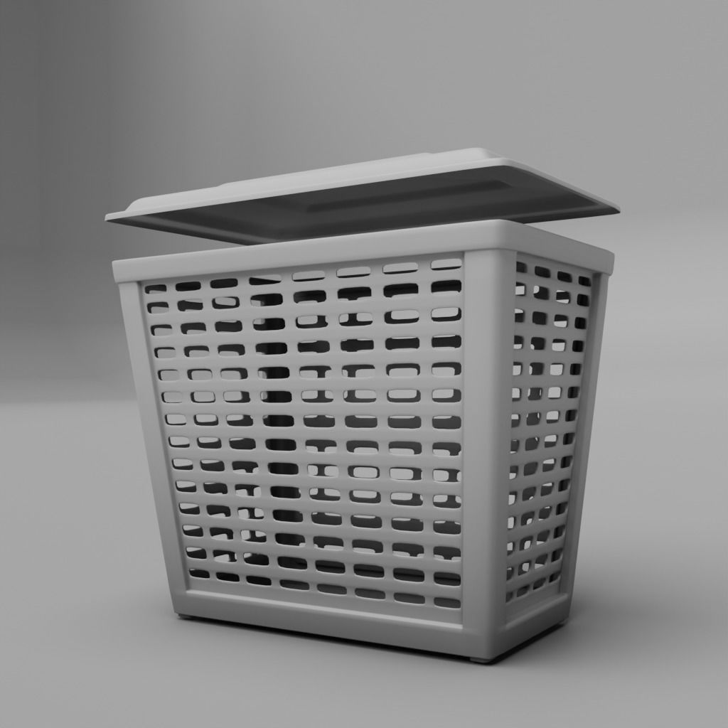Laundry Basket With Cover 3D model_8