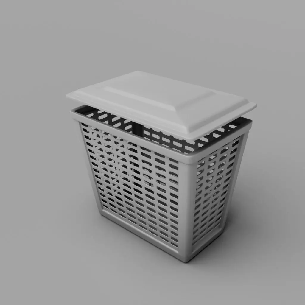 Laundry Basket With Cover 3D model_0
