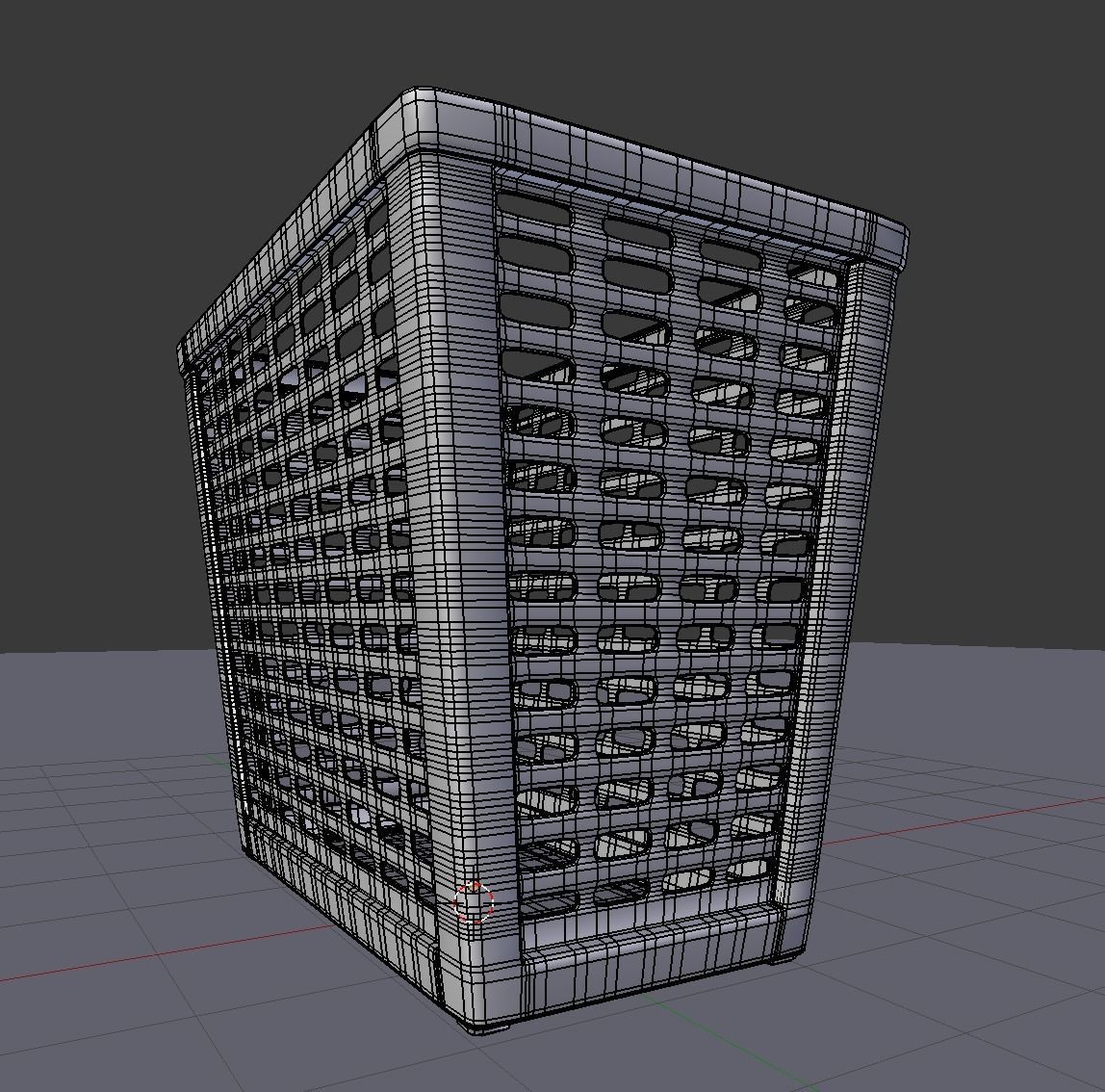 Laundry Basket With Cover 3D model_3