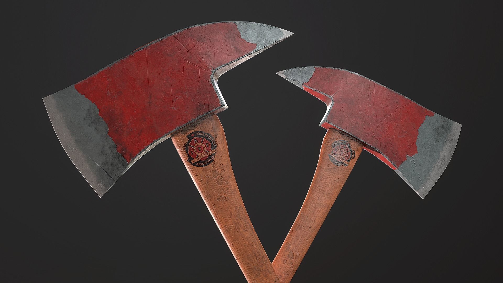 Fire Axe Low-poly 3D model_5