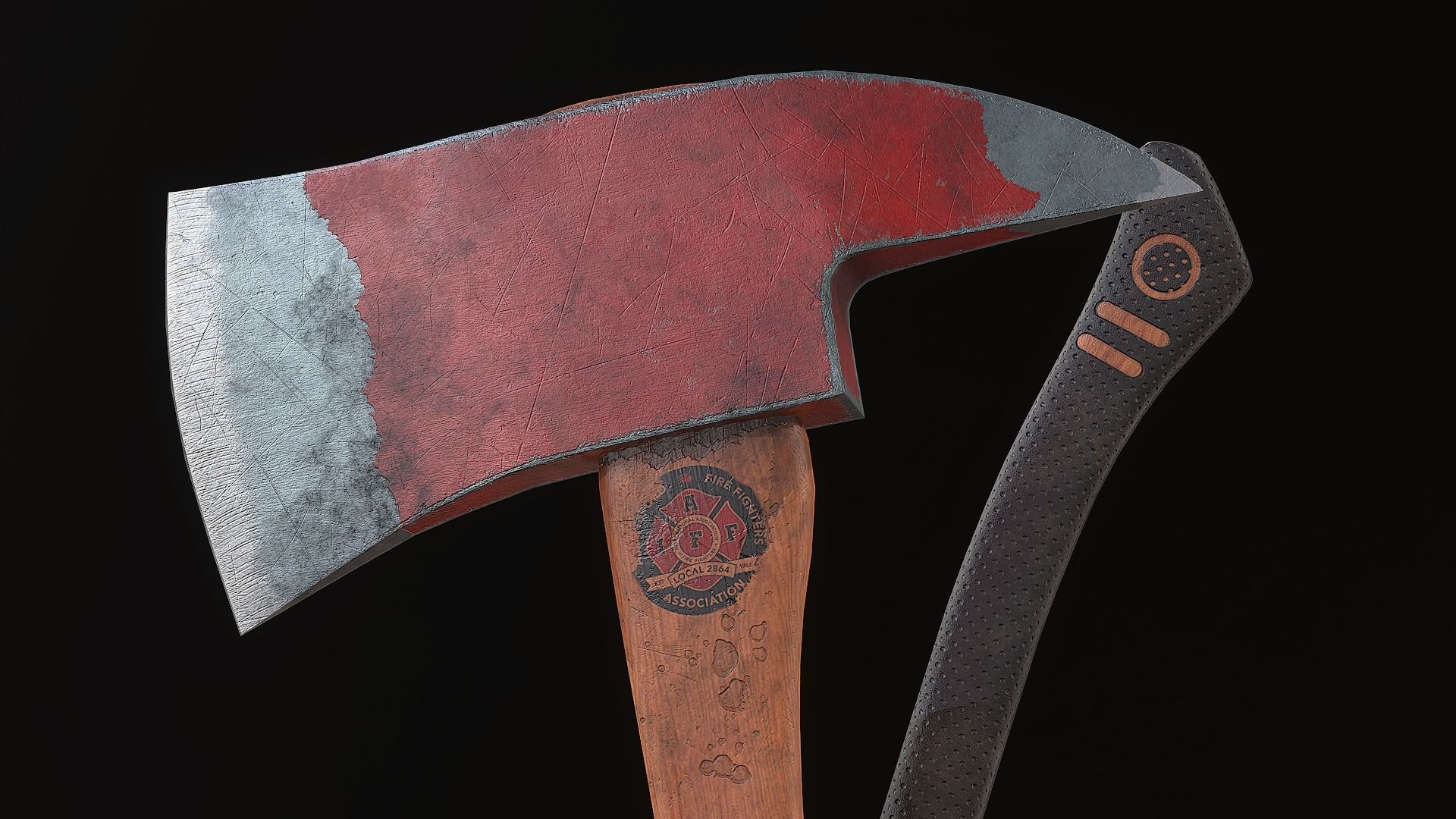 Fire Axe Low-poly 3D model_6