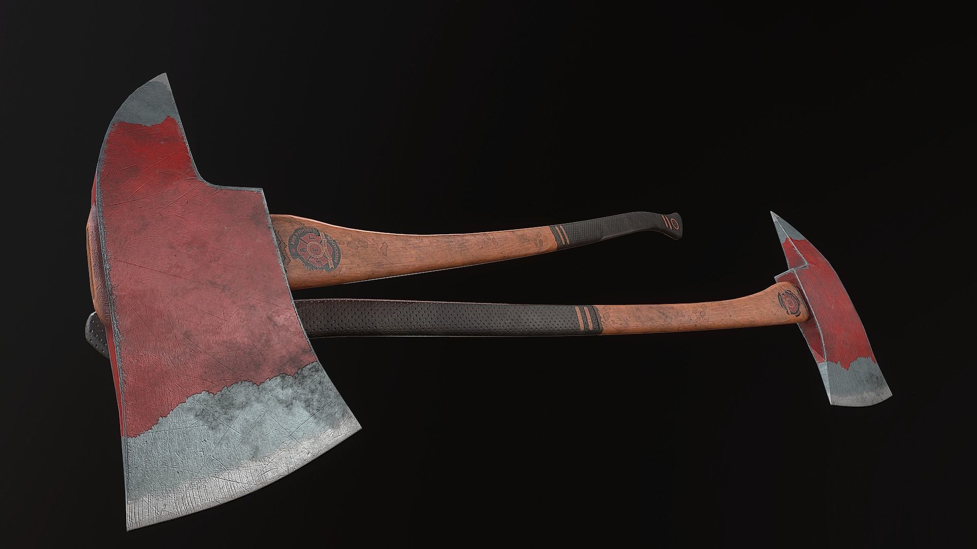 Fire Axe Low-poly 3D model_2