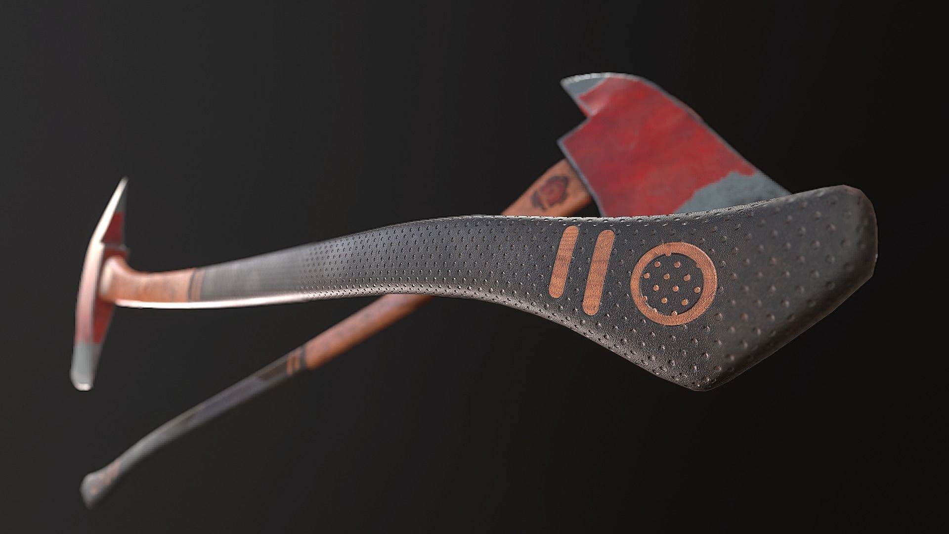 Fire Axe Low-poly 3D model_4