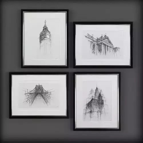 Picture Frames Low-poly 3D model