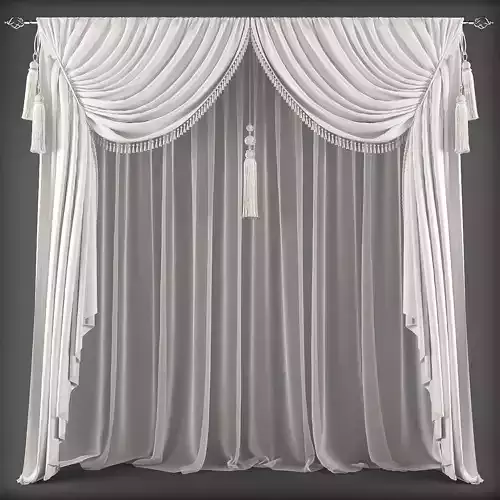 Curtain 3D with tassels