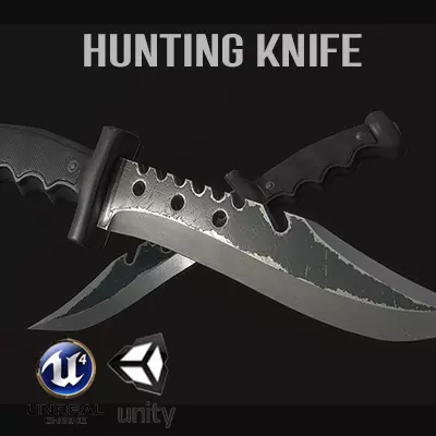 Hunting Knife Low-poly 3D model