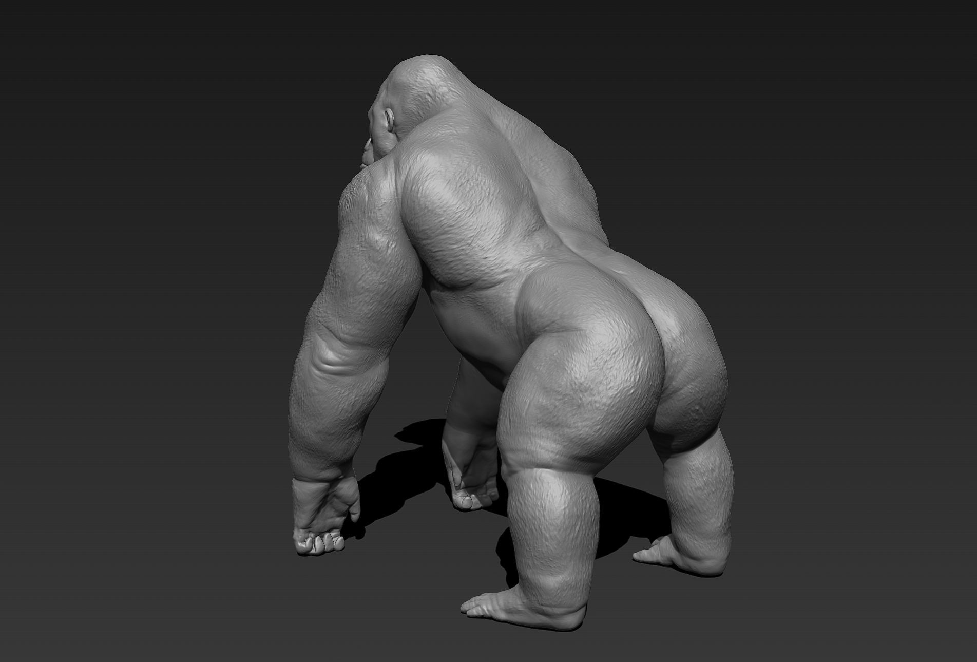 Gorilla 3d Print Ready 3D model_3