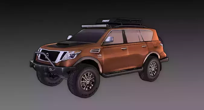 Nissan Armada Off-road Build Low-poly 3D model
