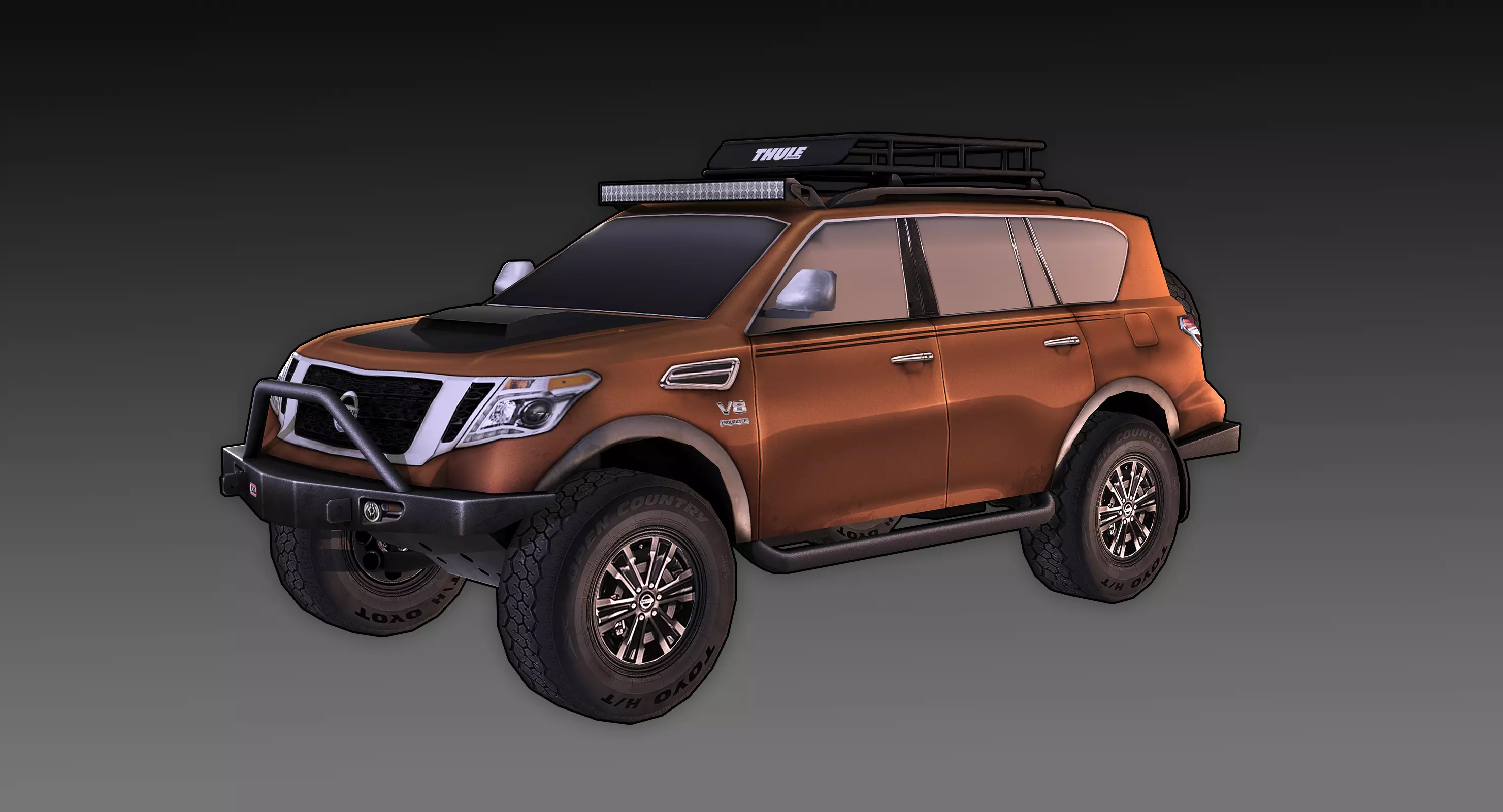 Nissan Armada Off-road Build Low-poly 3D model_0