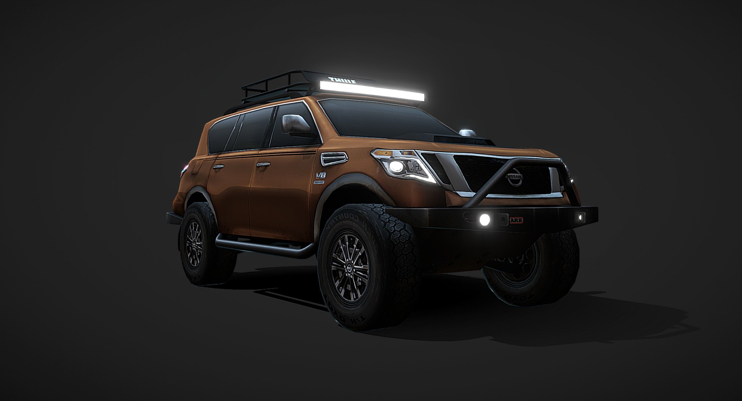 Nissan Armada Off-road Build Low-poly 3D model_6