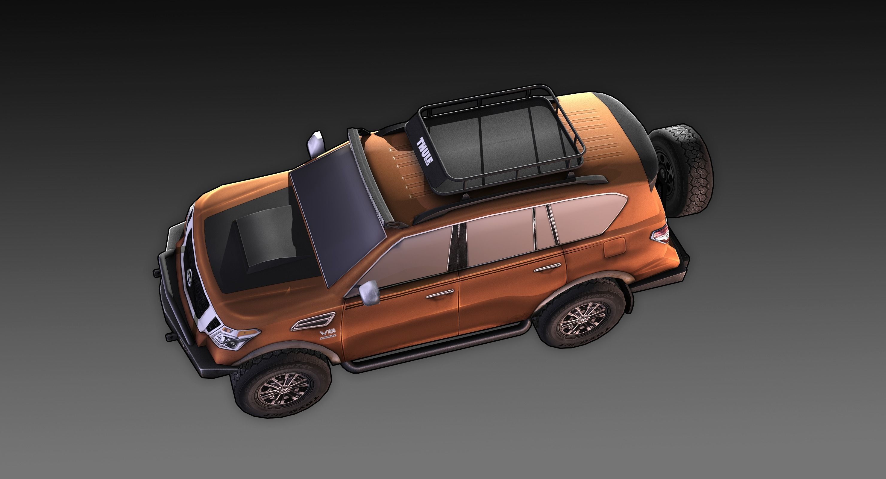 Nissan Armada Off-road Build Low-poly 3D model_3