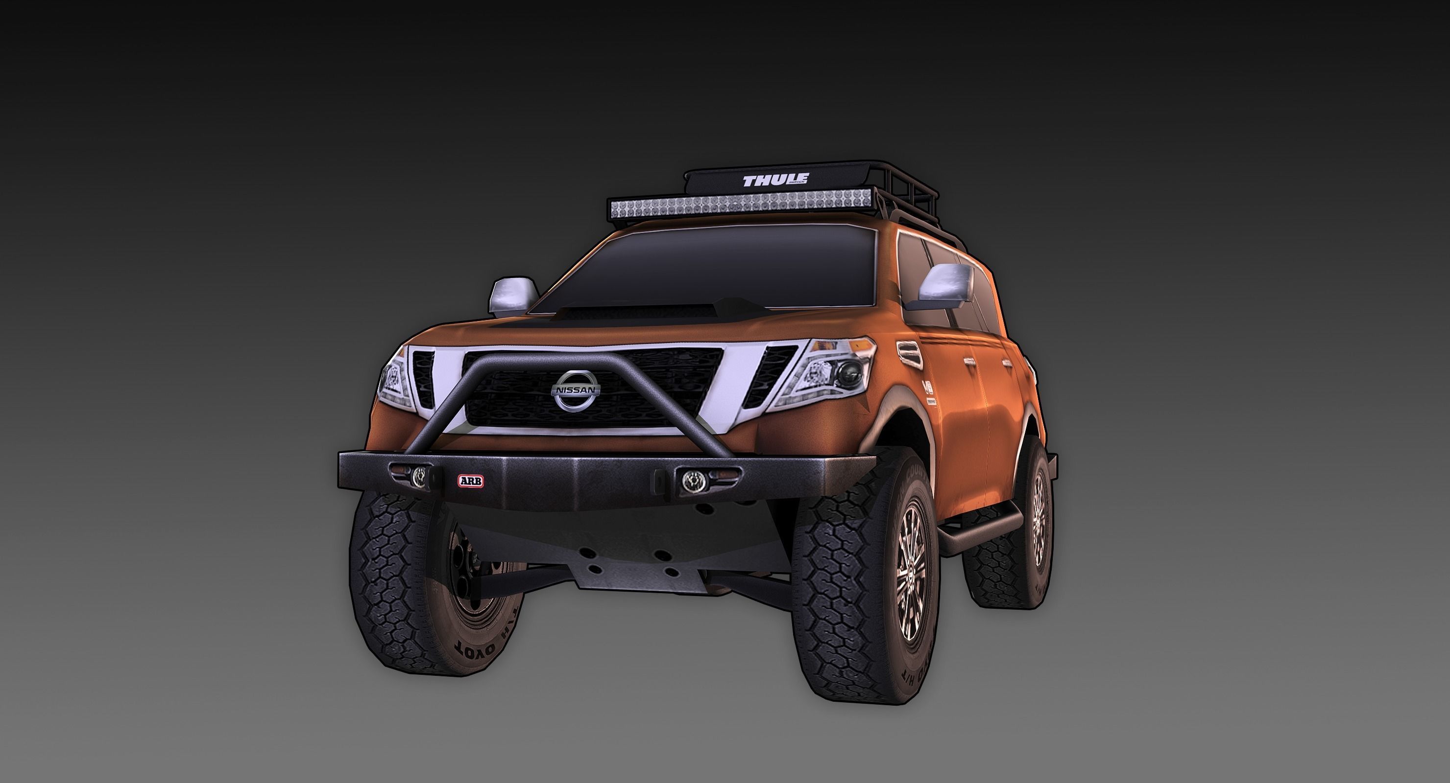 Nissan Armada Off-road Build Low-poly 3D model_2