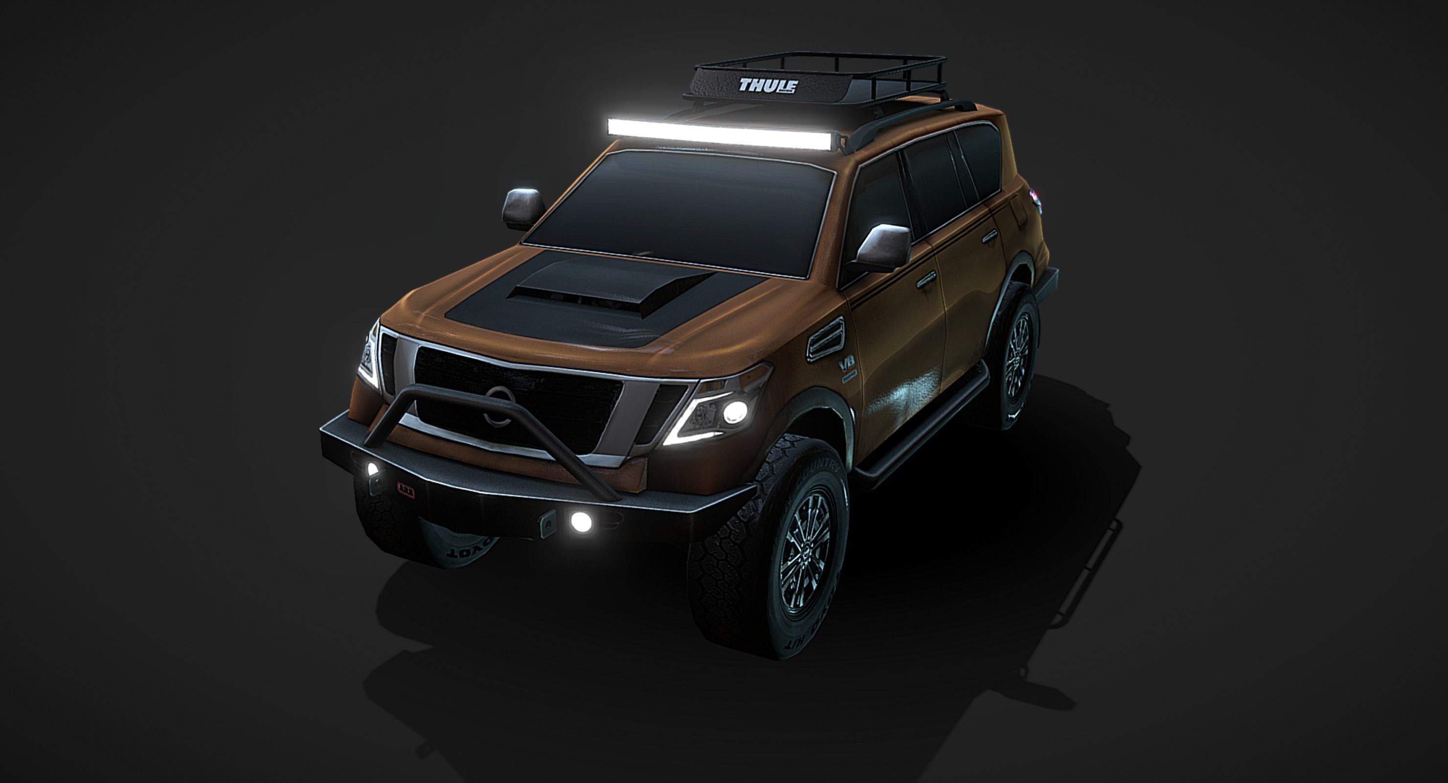 Nissan Armada Off-road Build Low-poly 3D model_8