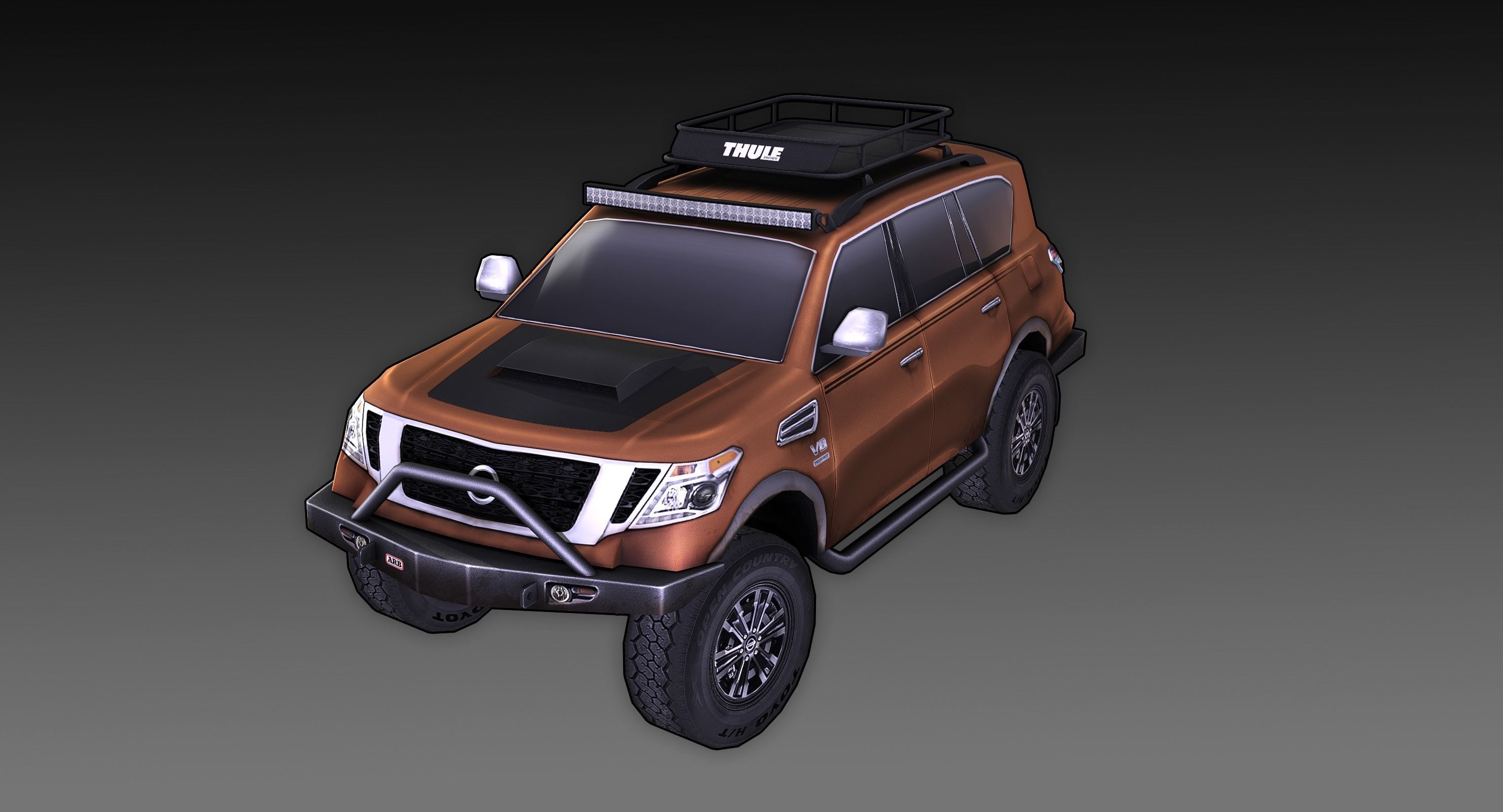 Nissan Armada Off-road Build Low-poly 3D model_1
