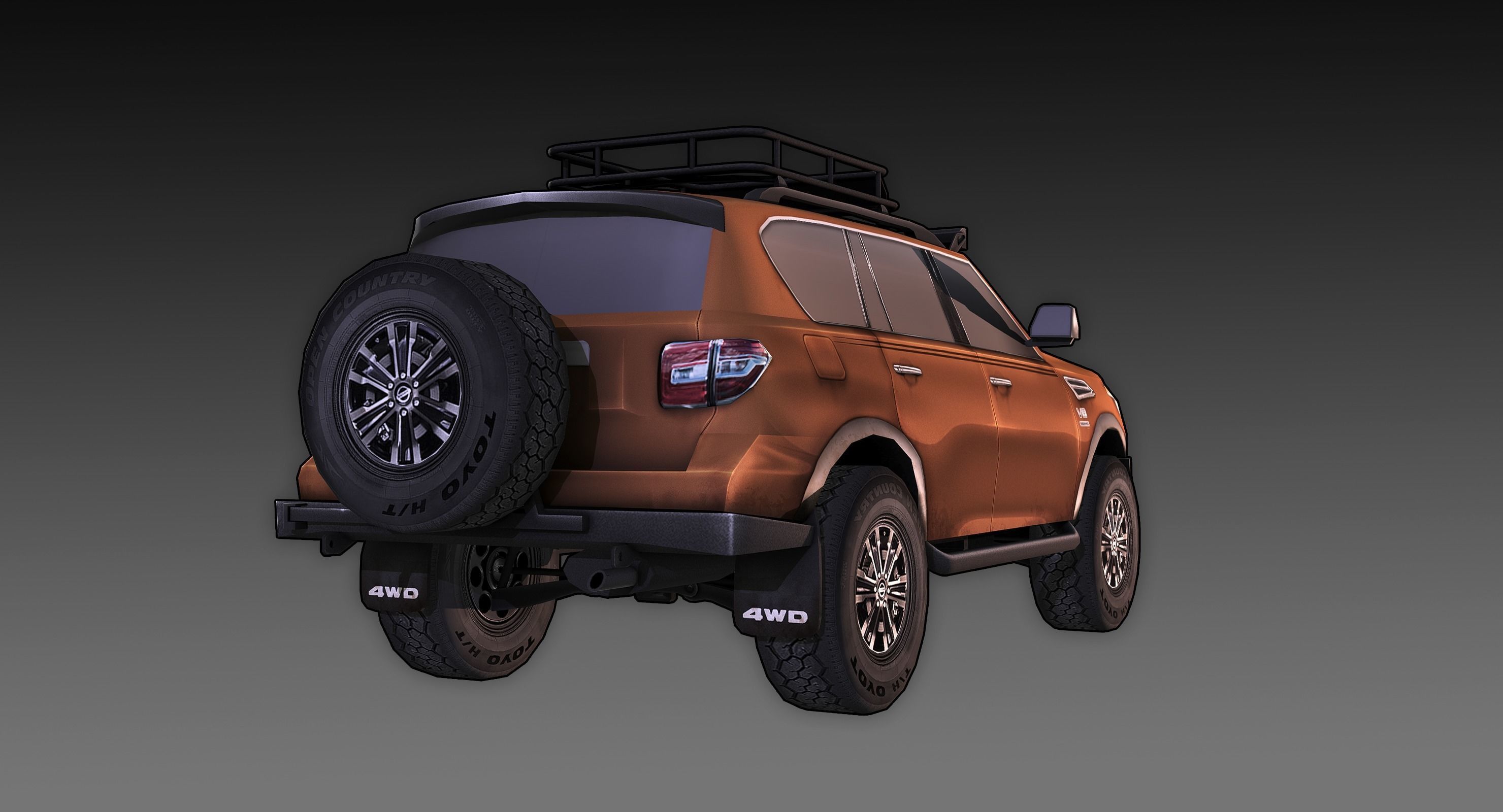 Nissan Armada Off-road Build Low-poly 3D model_5