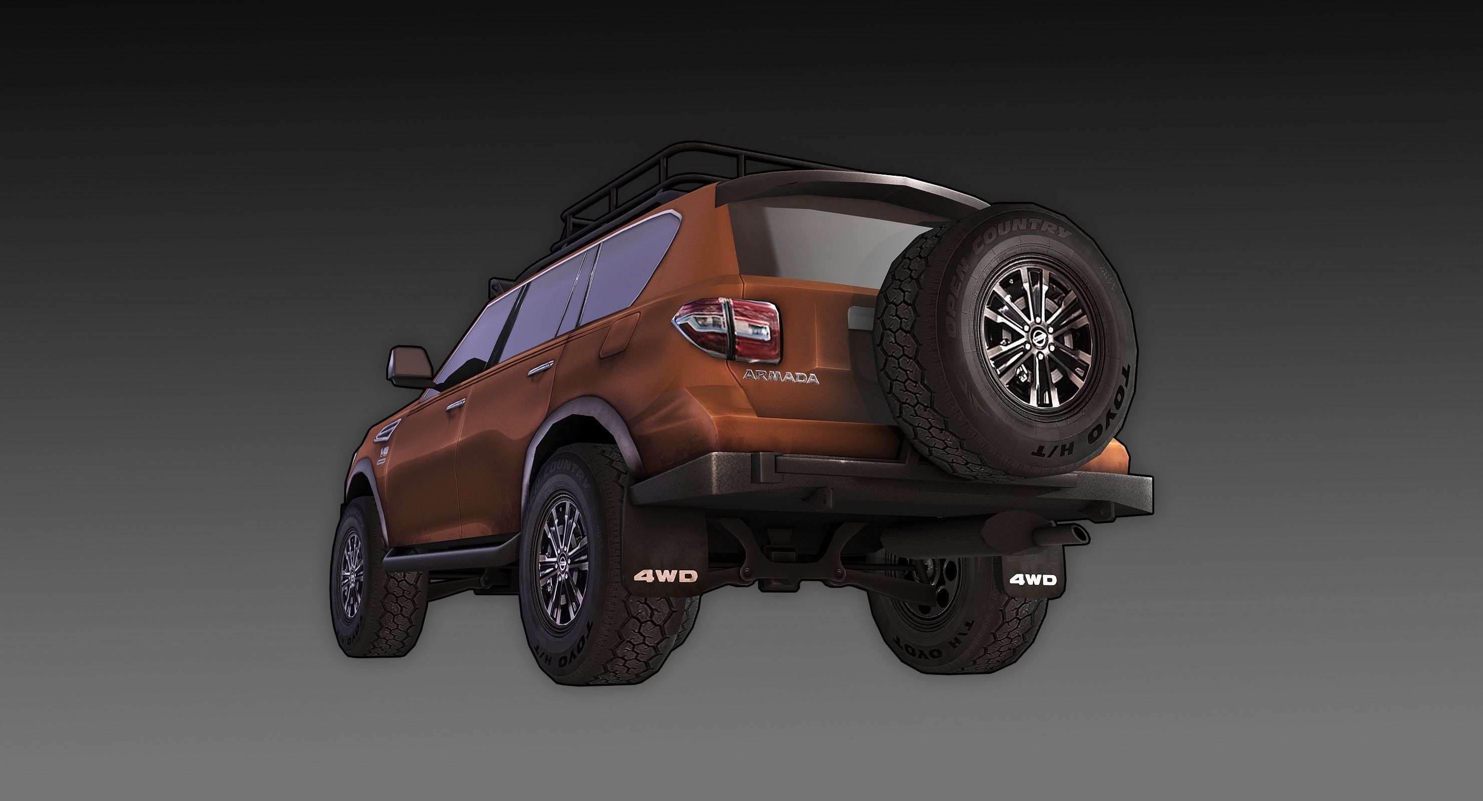 Nissan Armada Off-road Build Low-poly 3D model_4