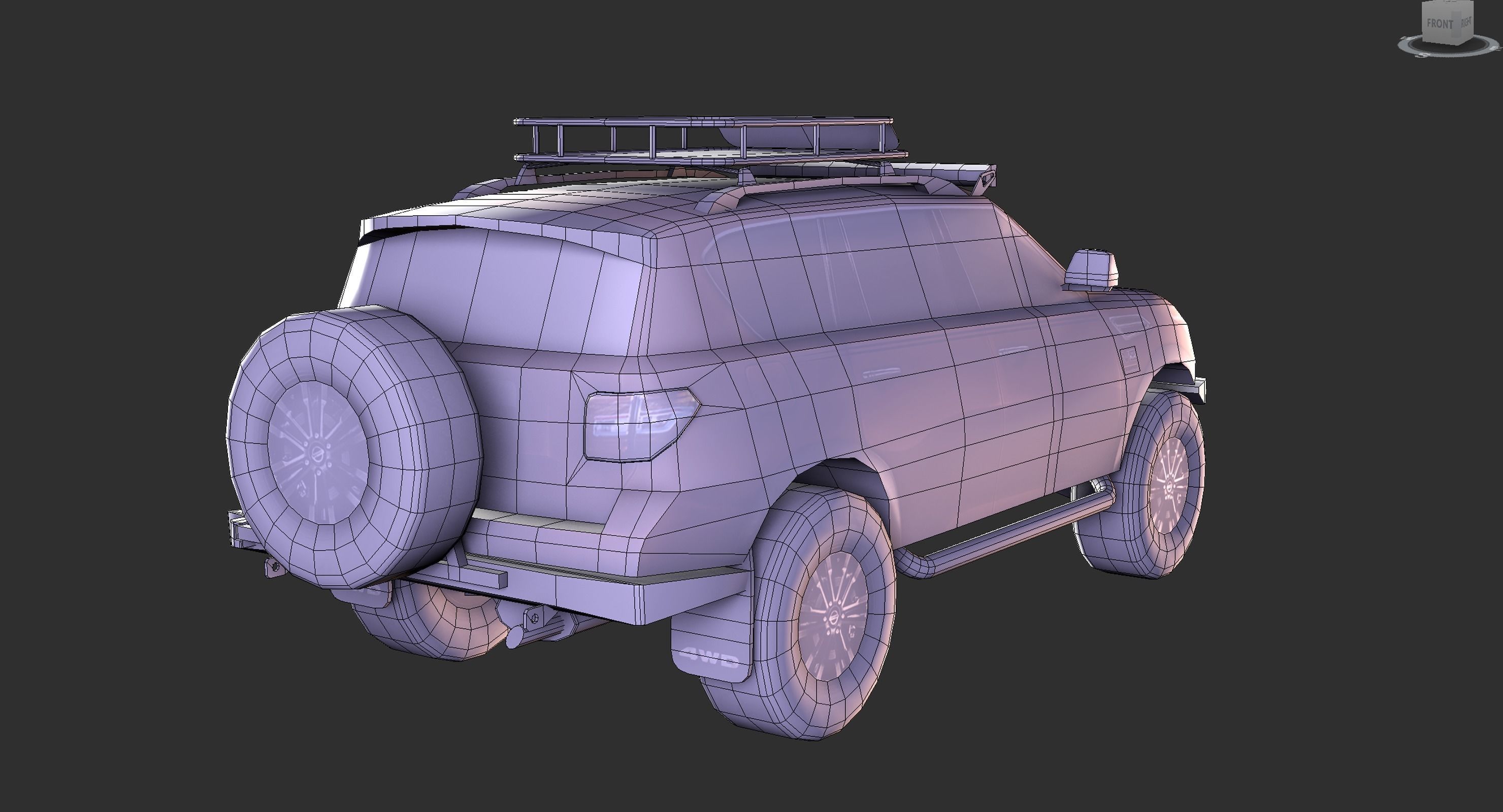 Nissan Armada Off-road Build Low-poly 3D model_10