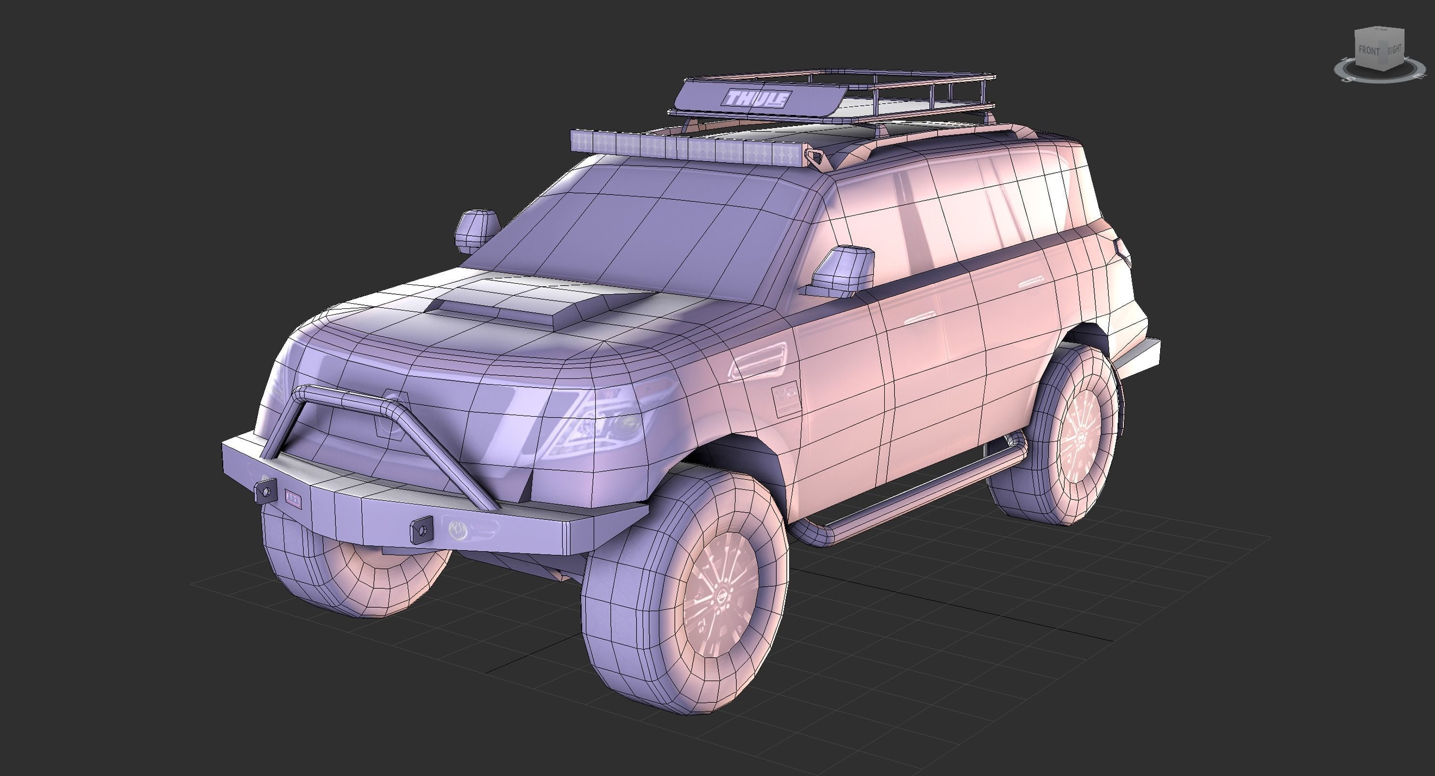 Nissan Armada Off-road Build Low-poly 3D model_11
