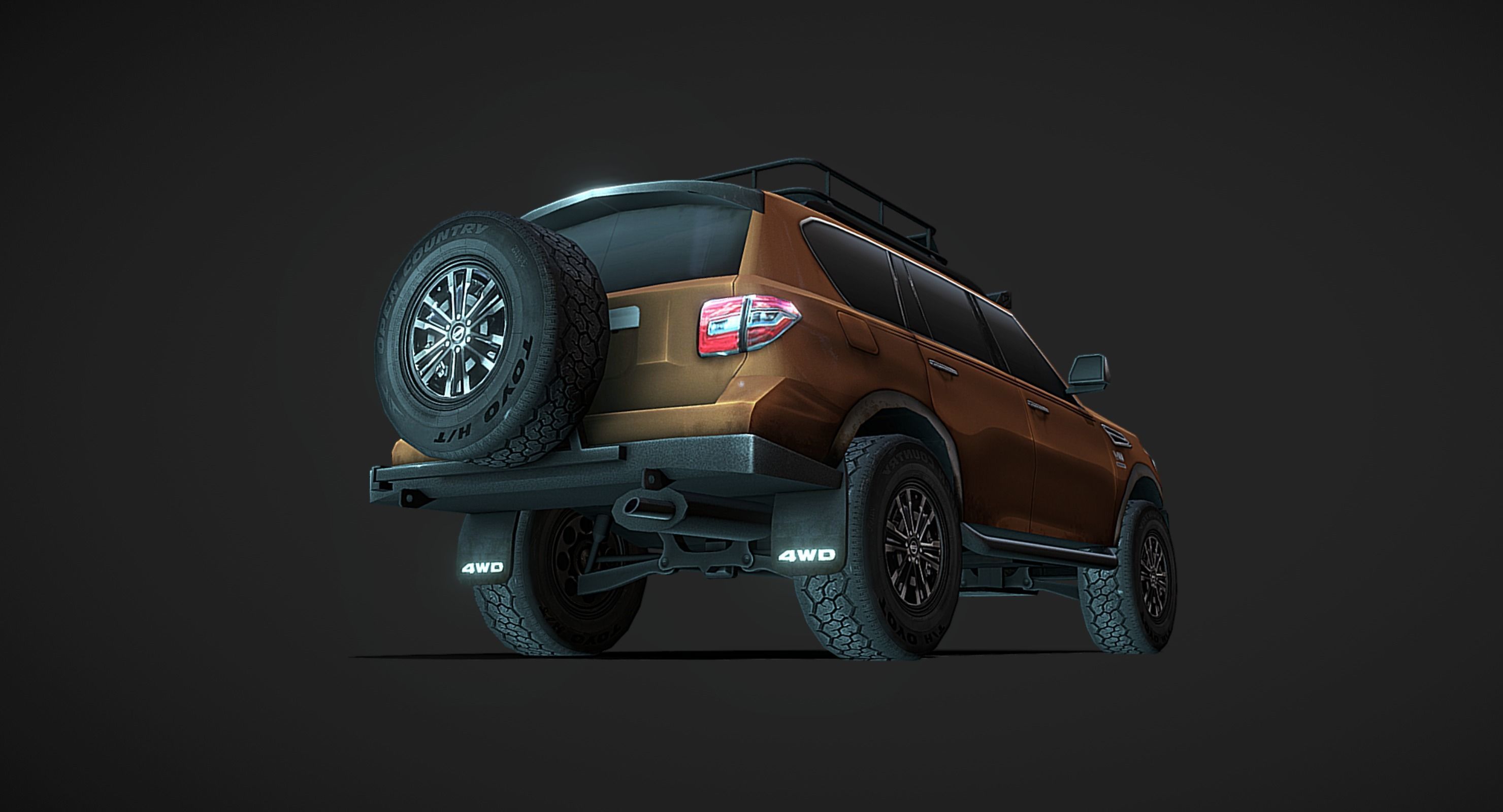 Nissan Armada Off-road Build Low-poly 3D model_7