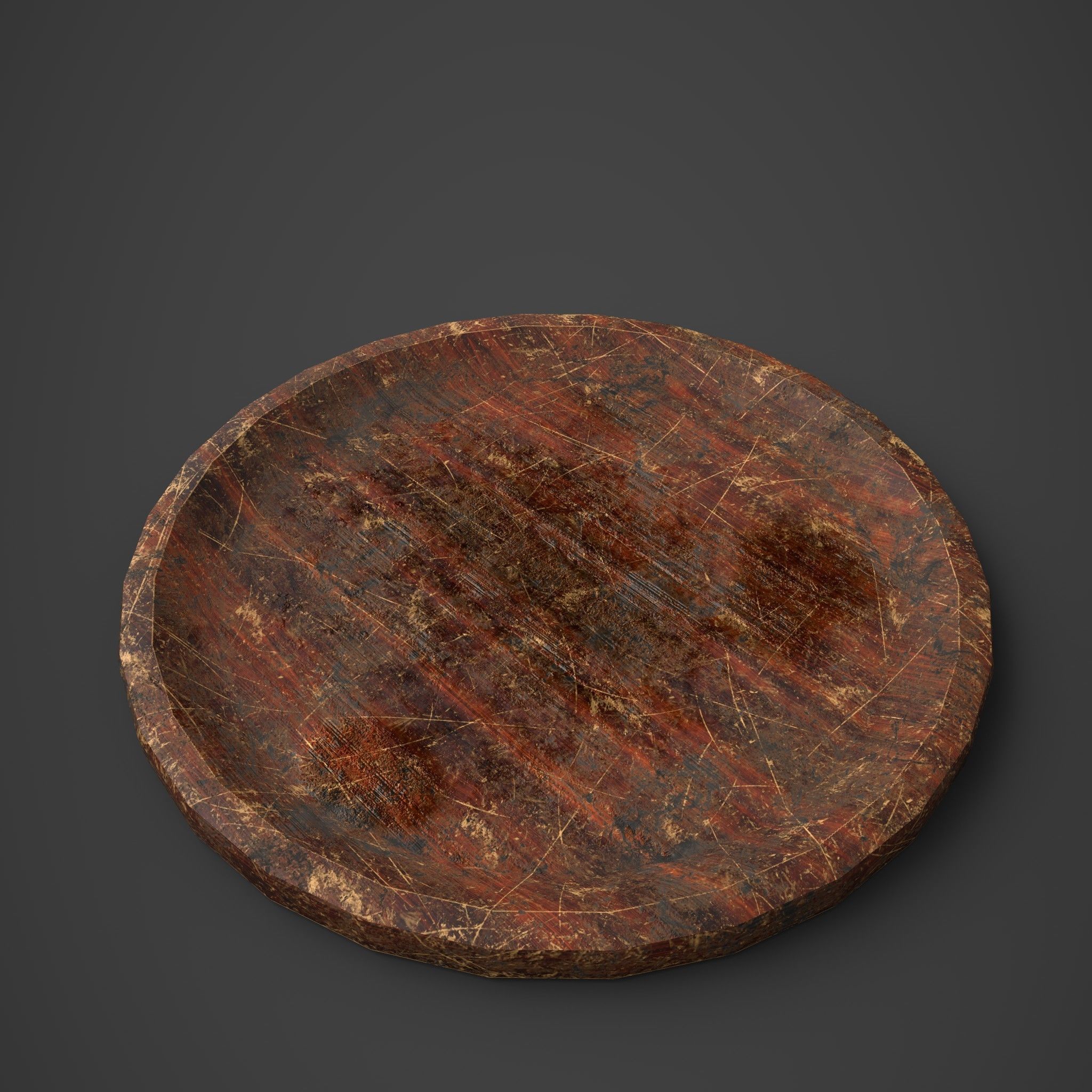 Medieval Tavern Plate Low-poly 3D model_5