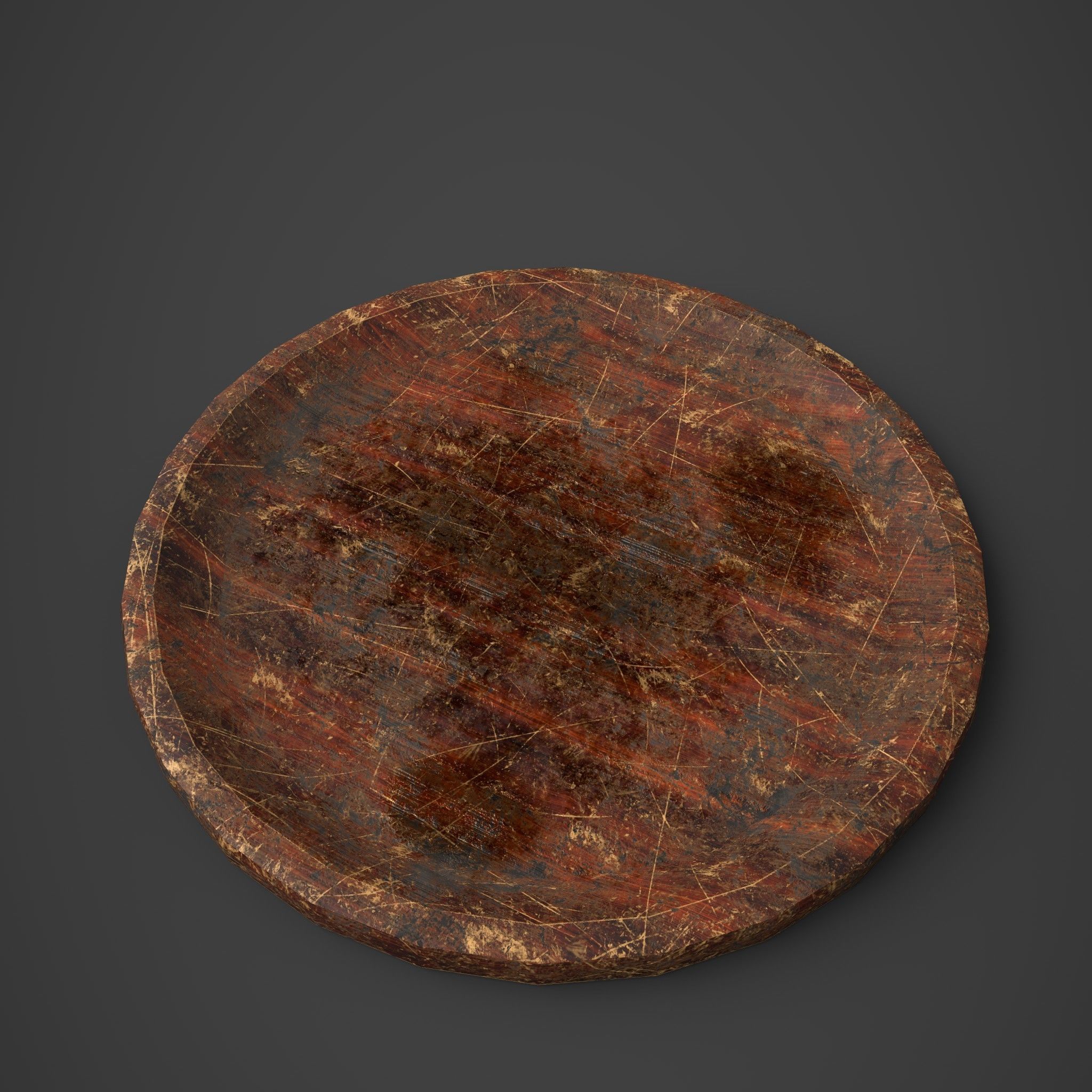 Medieval Tavern Plate Low-poly 3D model_6