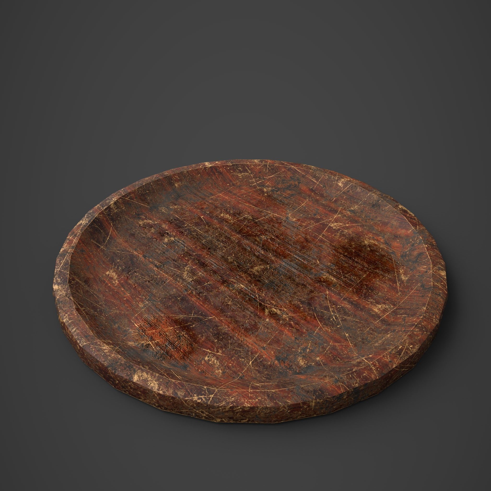 Medieval Tavern Plate Low-poly 3D model_4