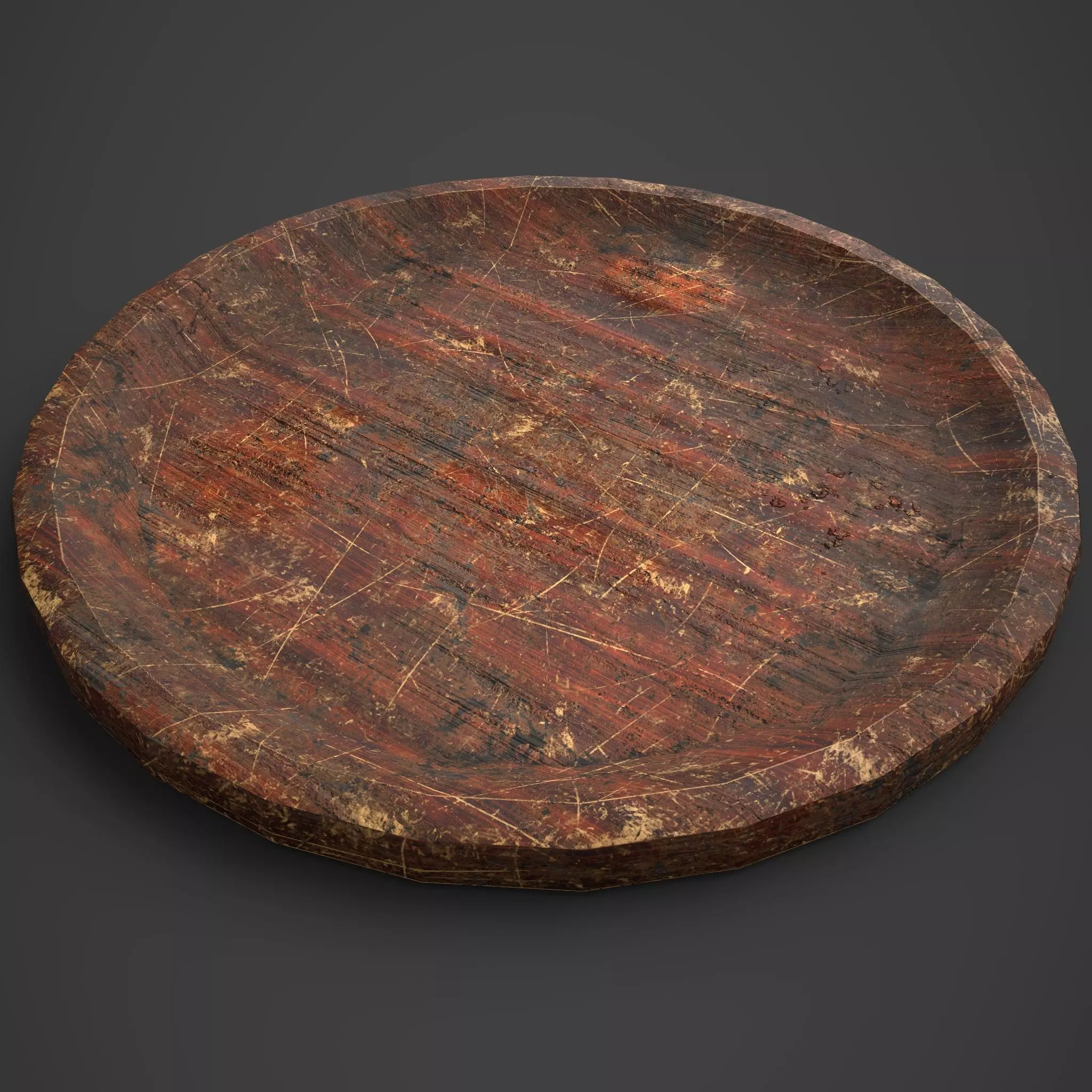 Medieval Tavern Plate Low-poly 3D model_0