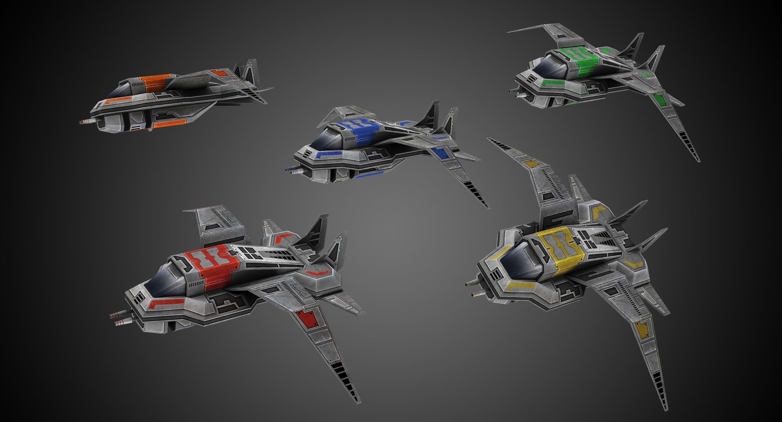 Ultra Low Poly Gunship Low-poly 3D model_1