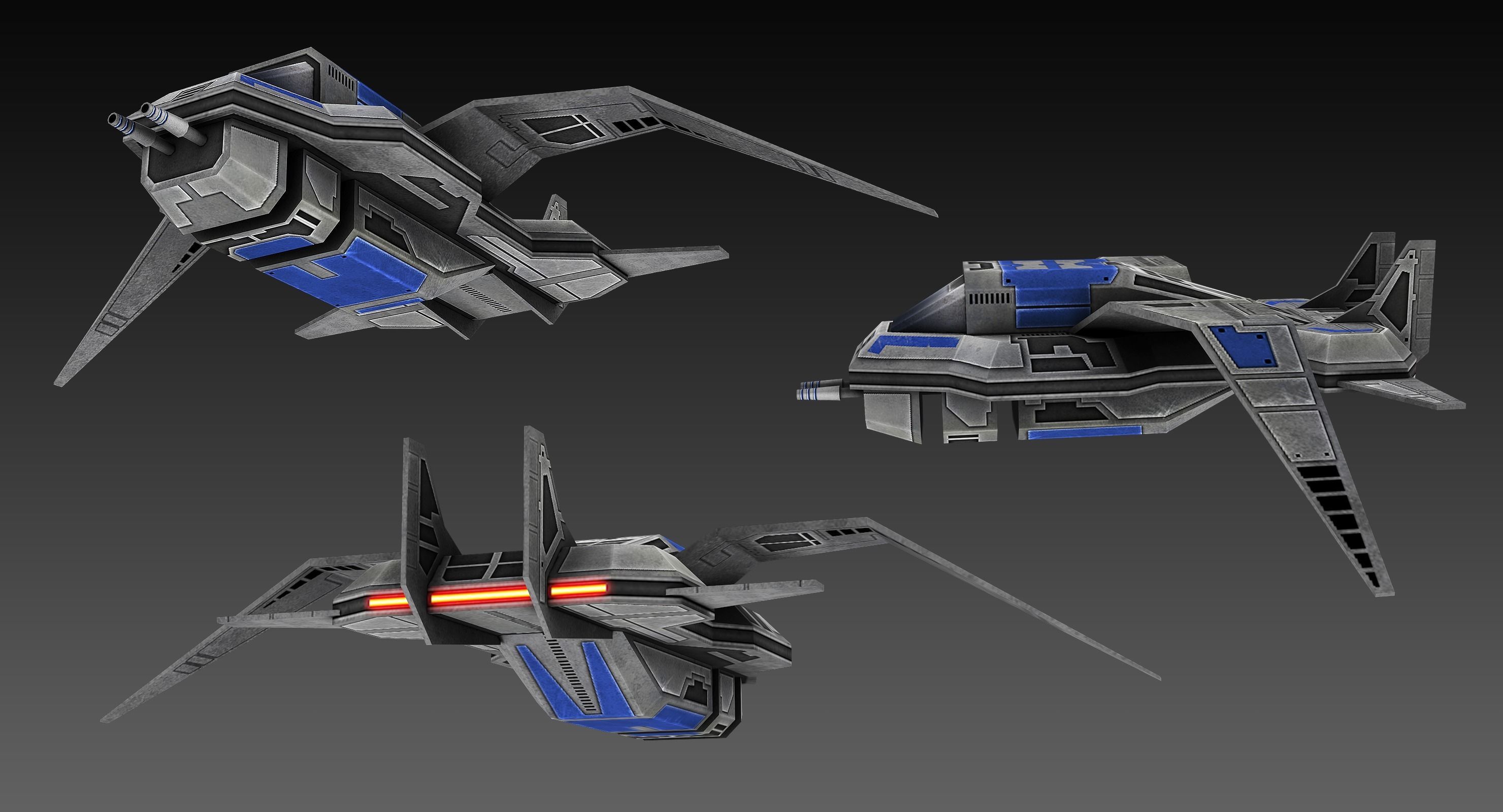 Ultra Low Poly Gunship Low-poly 3D model_2