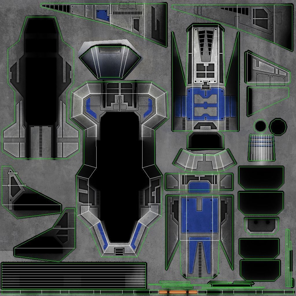 Ultra Low Poly Gunship Low-poly 3D model_6