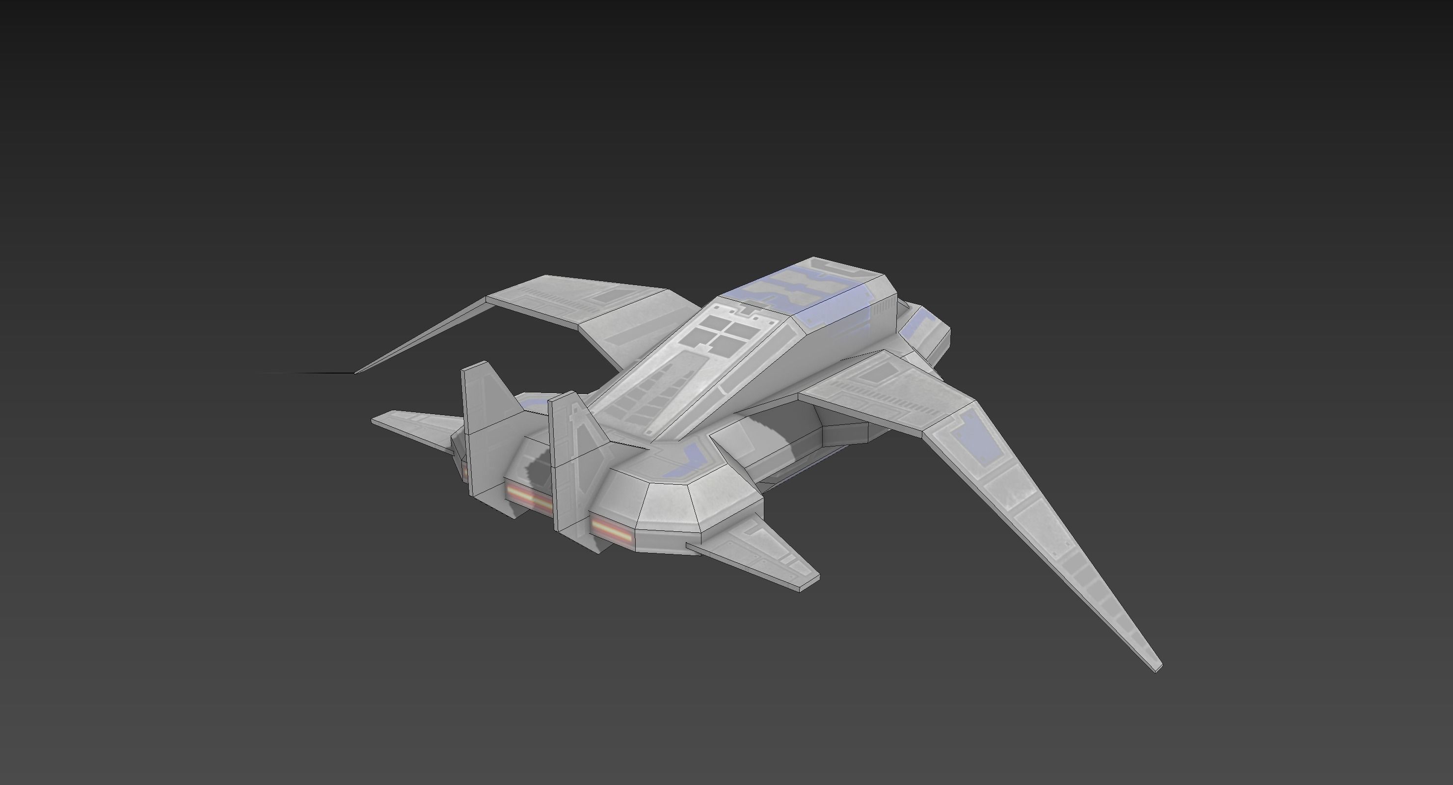 Ultra Low Poly Gunship Low-poly 3D model_4