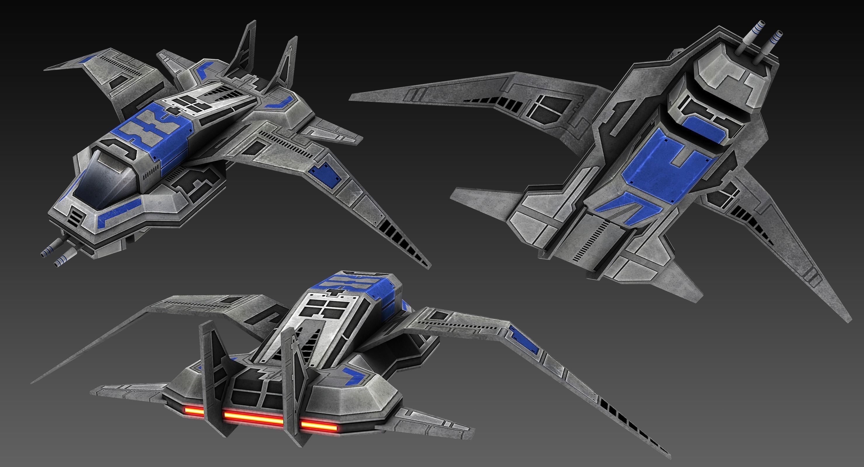 Ultra Low Poly Gunship Low-poly 3D model_3