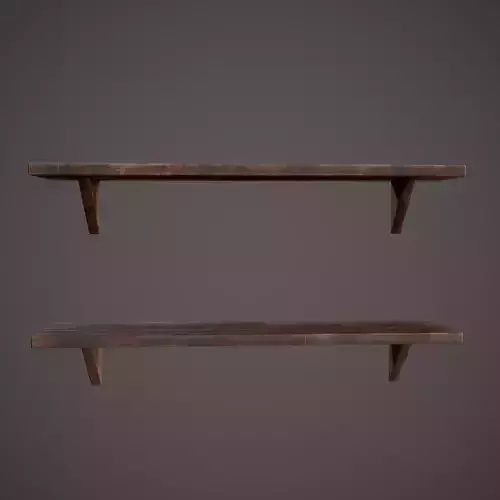 Medieval Tavern Shelf  Low-poly 3D model