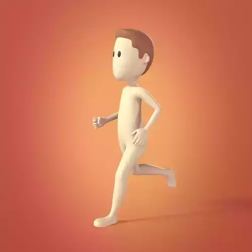 Cartoon Man - Boy - Stickman with High Quality IK and FK Rig Low-poly 3D model