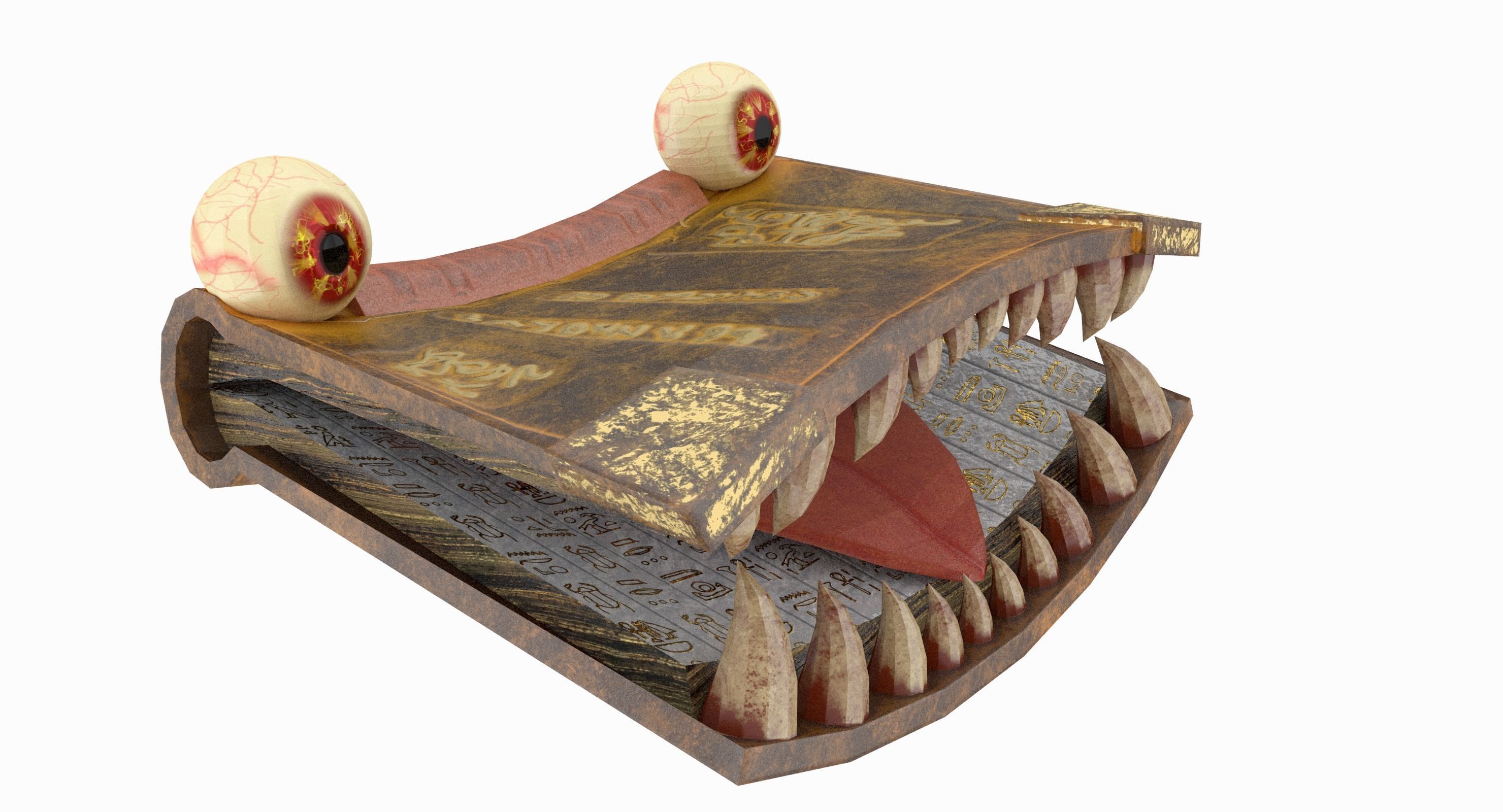 Toothy Book Low-poly 3D model_5