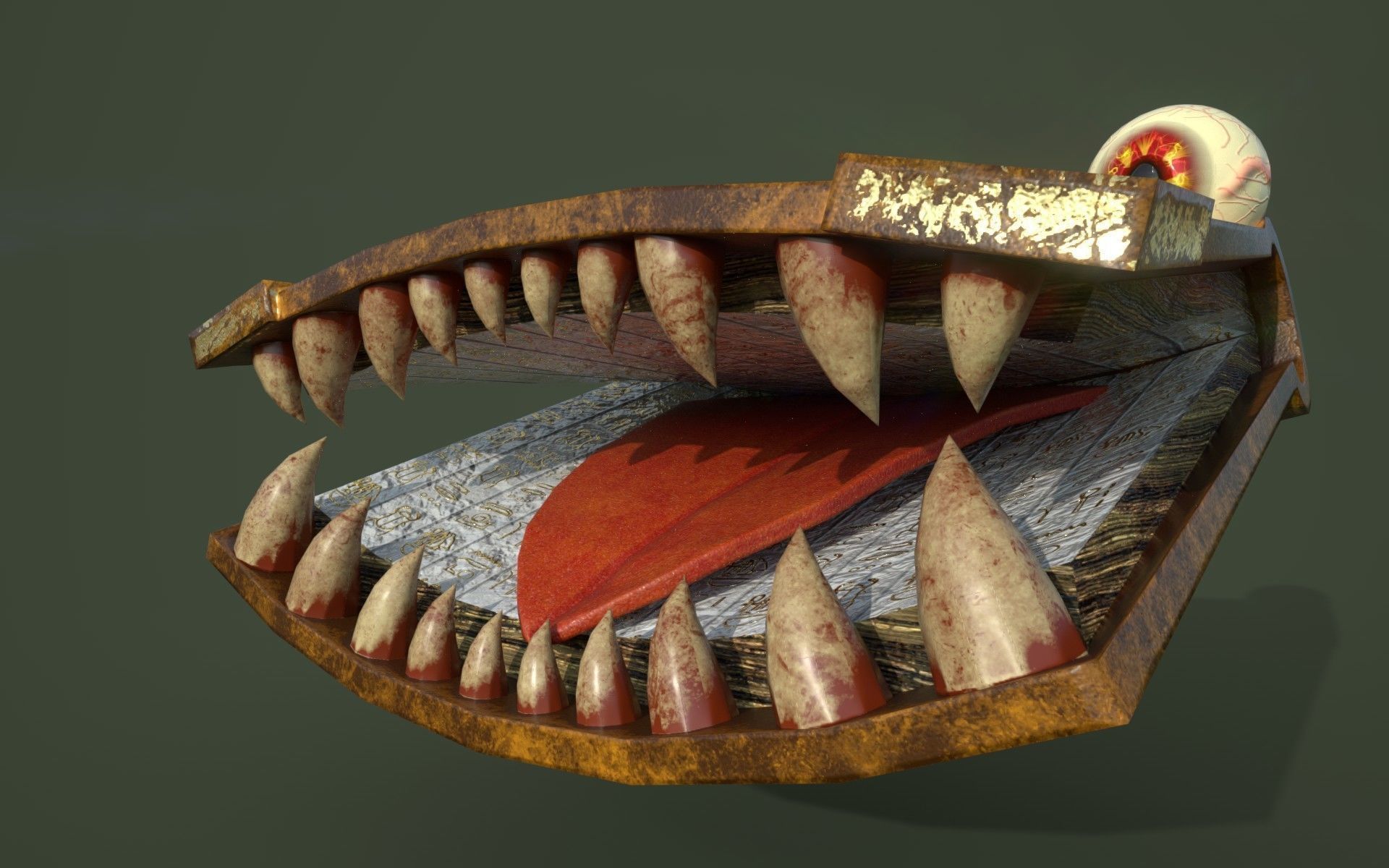 Toothy Book Low-poly 3D model_12