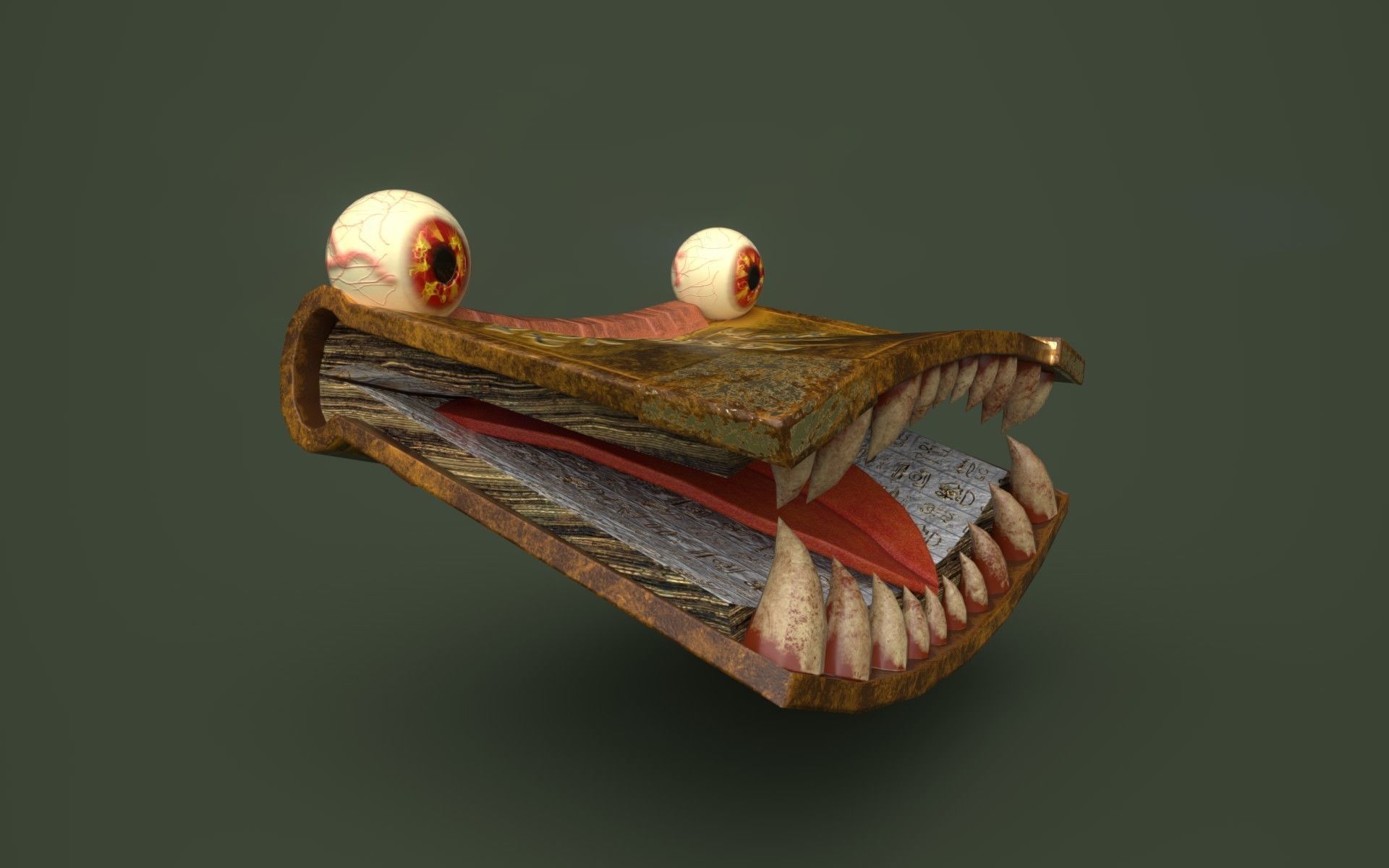 Toothy Book Low-poly 3D model_17