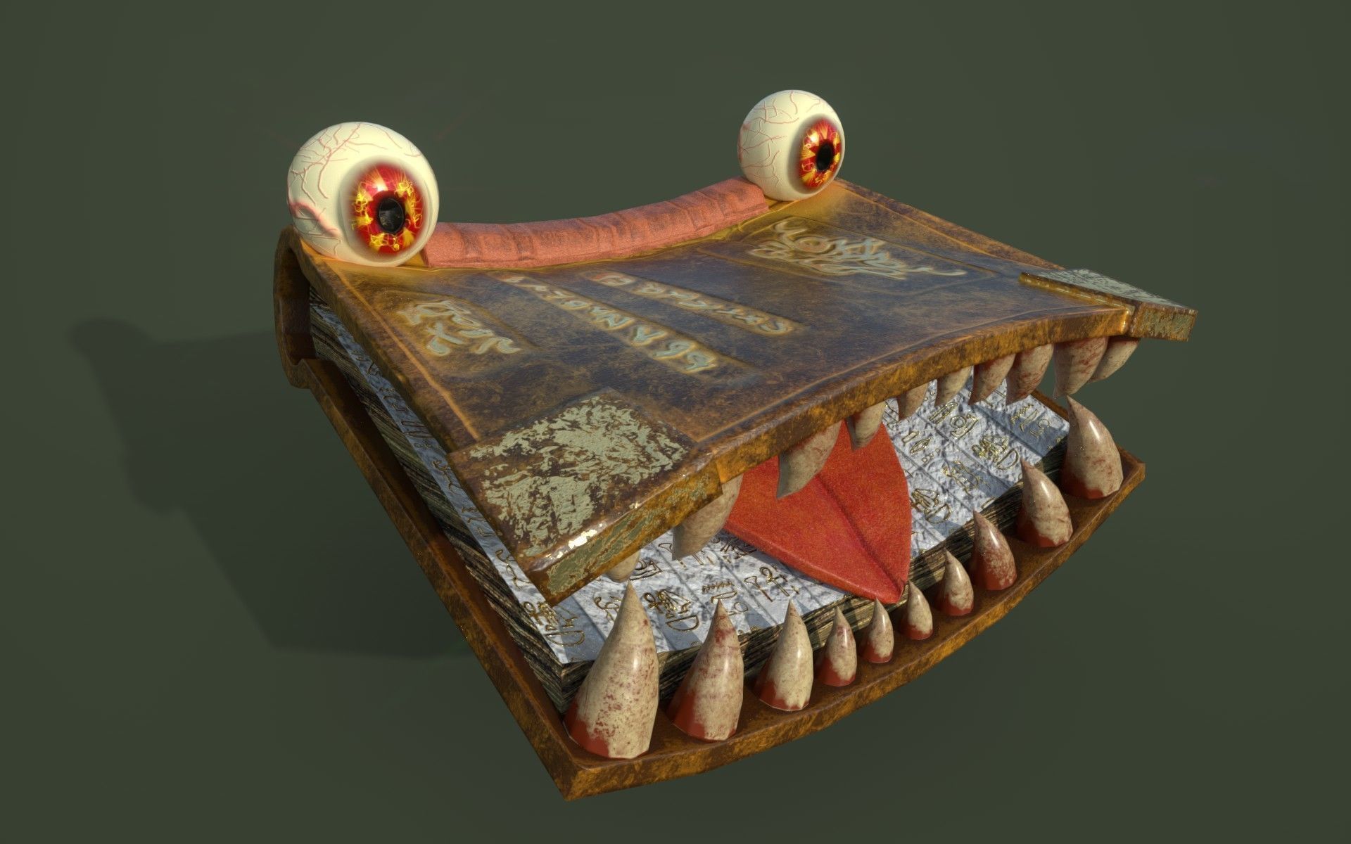 Toothy Book Low-poly 3D model_11