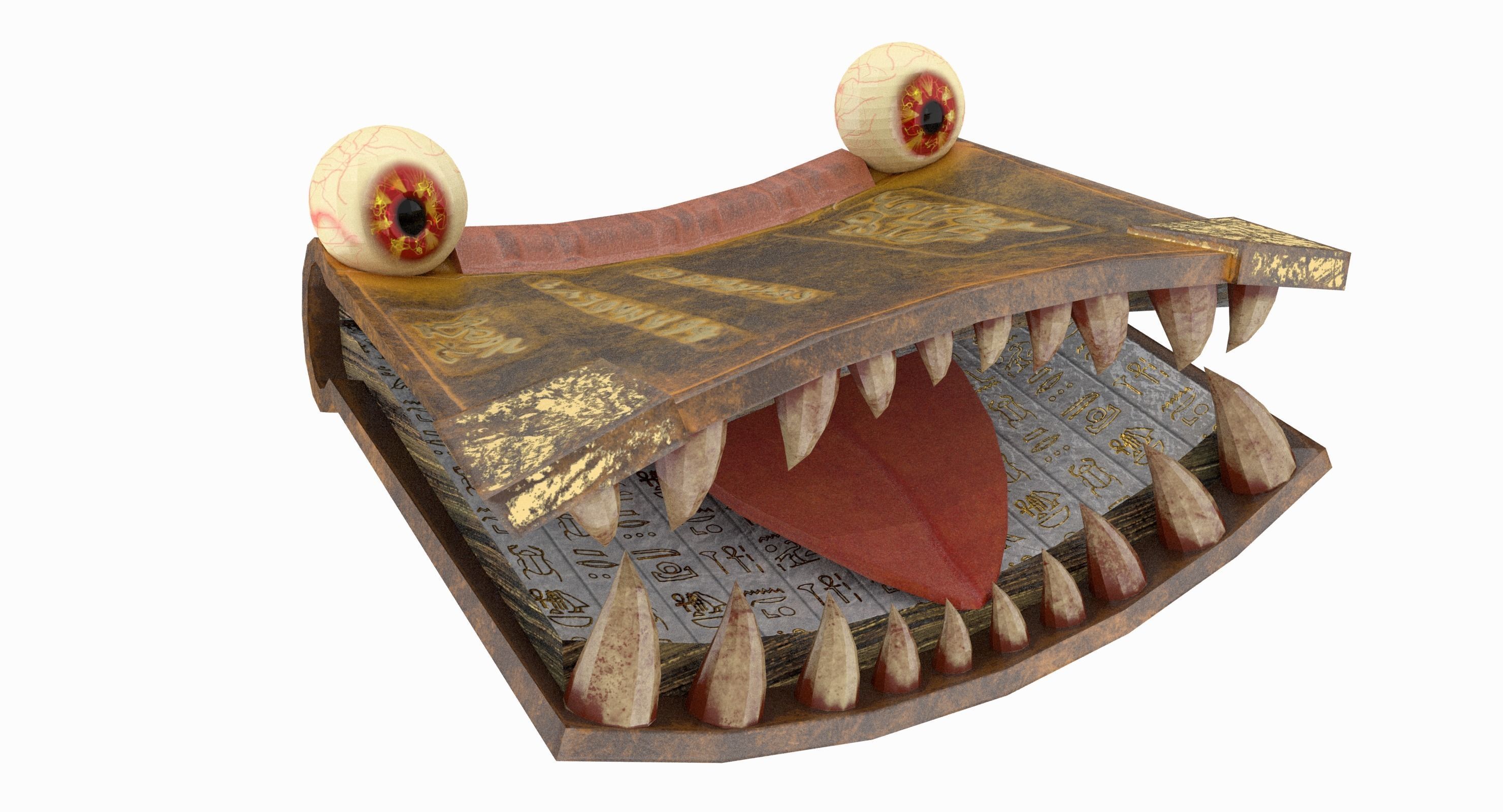 Toothy Book Low-poly 3D model_4