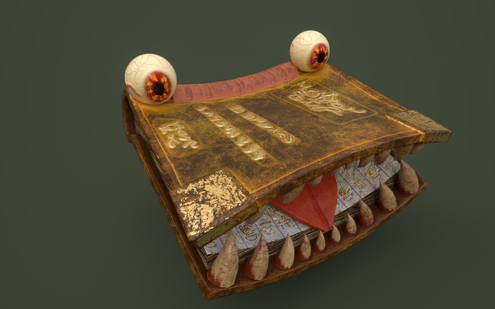 Toothy Book Low-poly 3D model_14