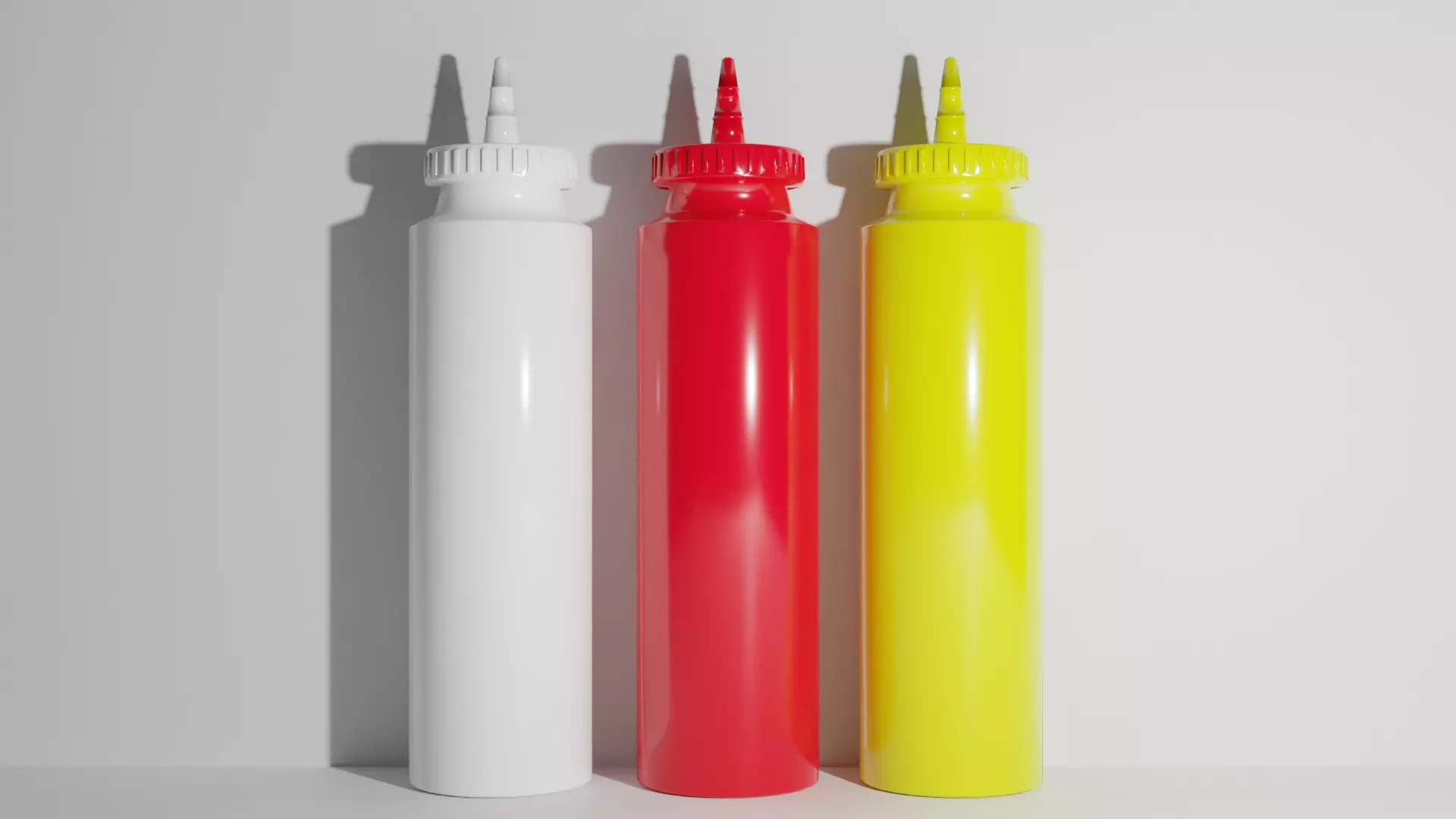 condiment bottles Free low-poly 3D model